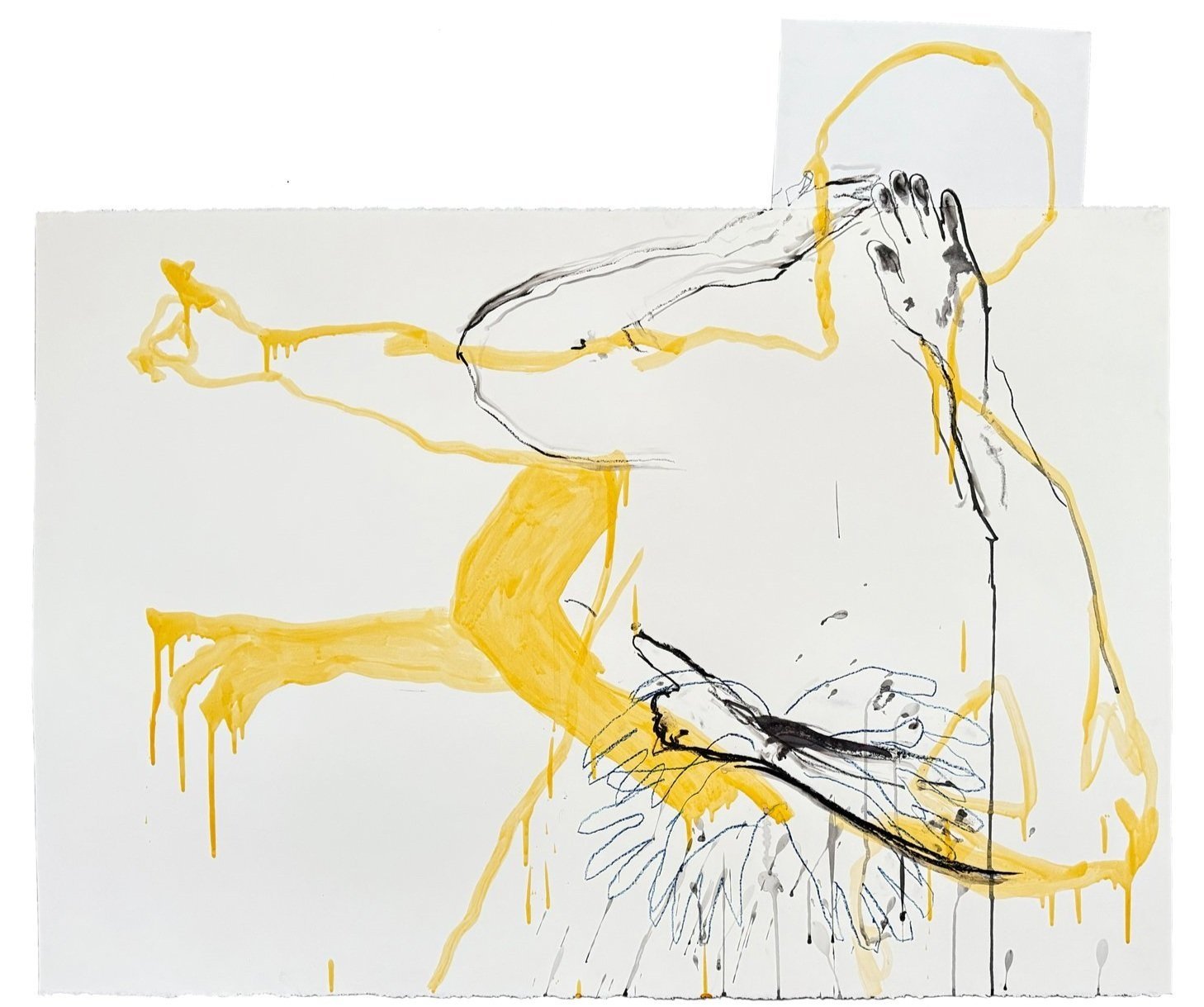 "Gestures of Blame IV" (2025) Graphite, crayon and shellac on paper; 30”x44”