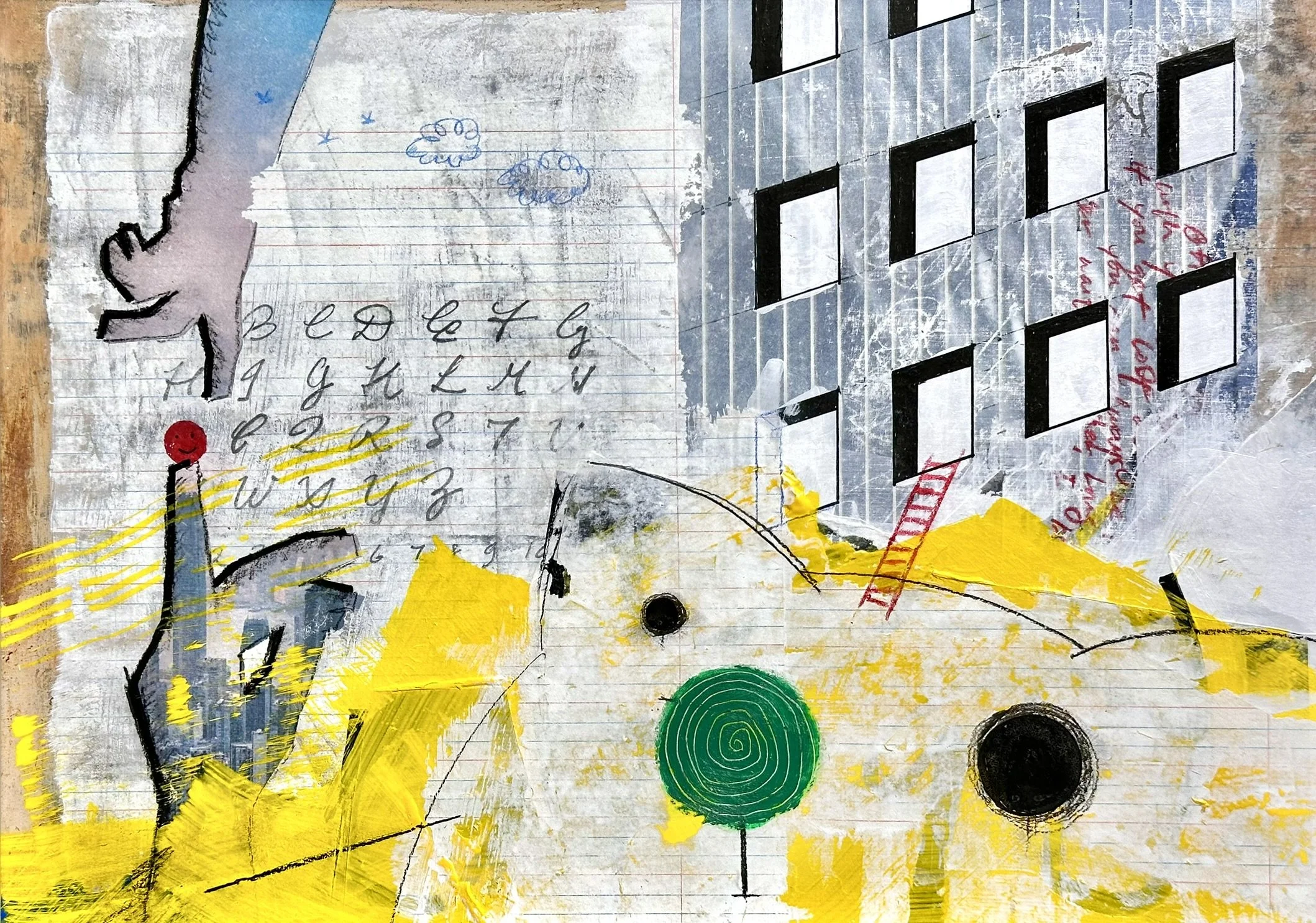 練習:層疊 Exercise: Layering - 30x45cm - Mixed Media on Panel - 2026
