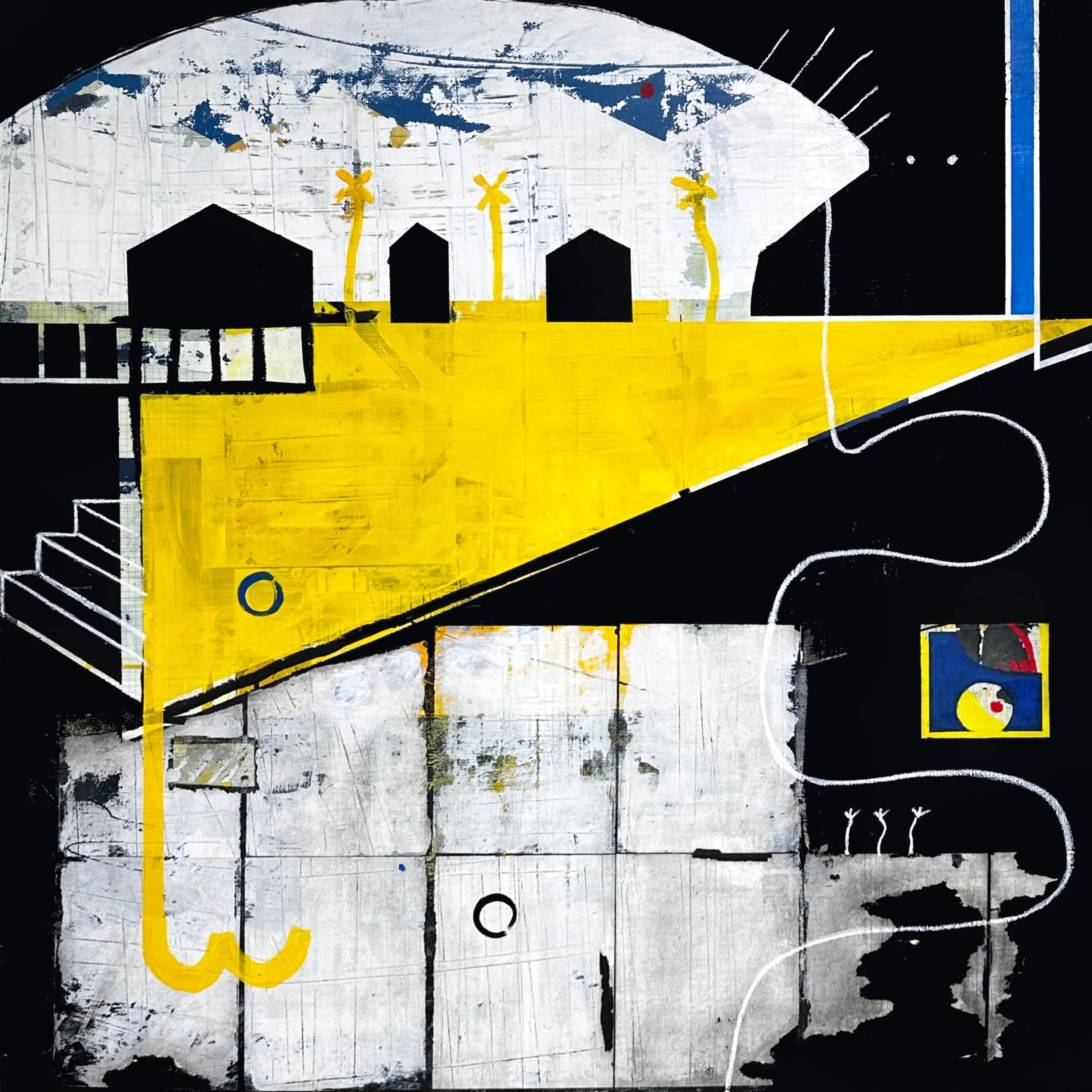 房子怪獸 The House Monster - 100x100cm -Mixed Media on Canvas - 2026