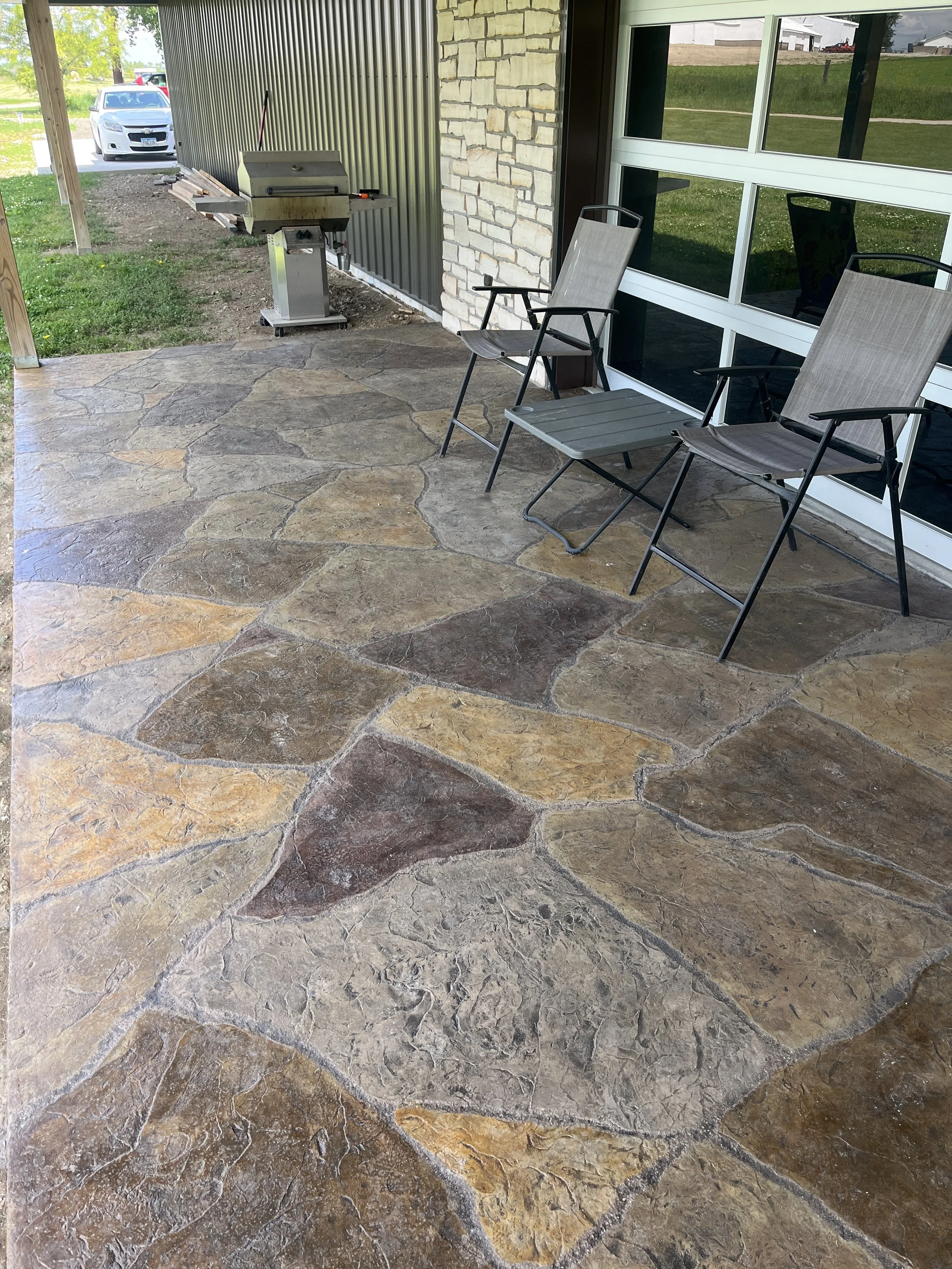 Patio refurbishment and staining in Solon, Iowa