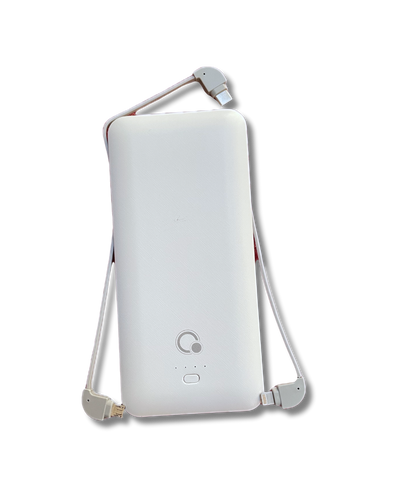 white portable charger