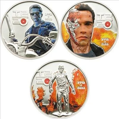 2011 Terminator T2 Cook Islands 3 Silver Coin Boxed Set LIMITED RARE