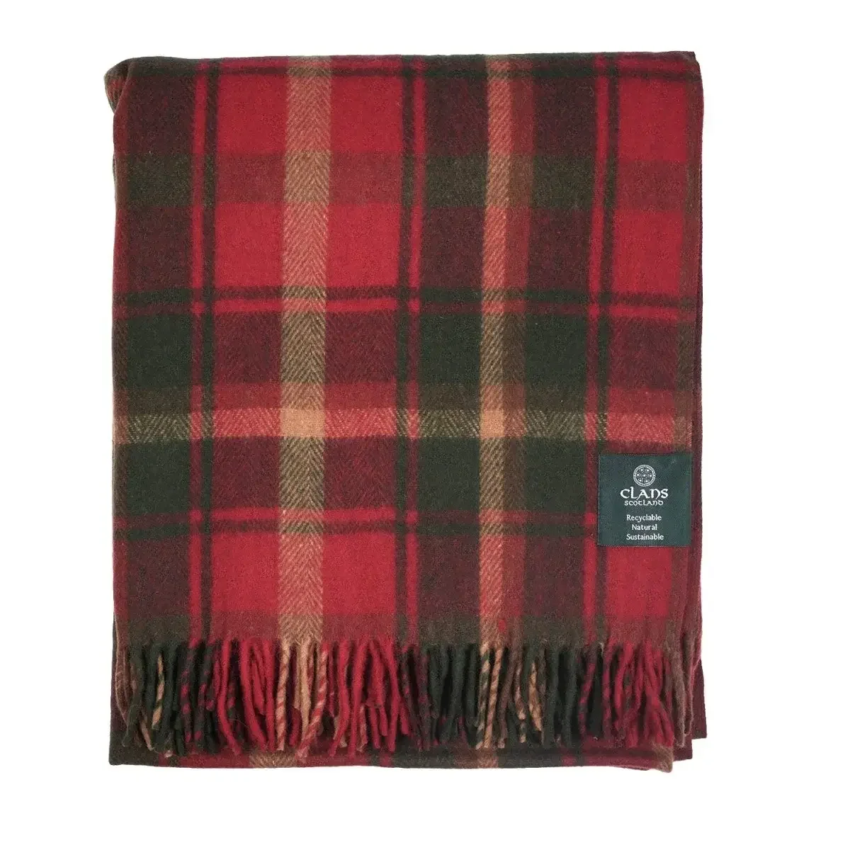 Canadian Dark Maple Tartan Tweed Wool Blanket