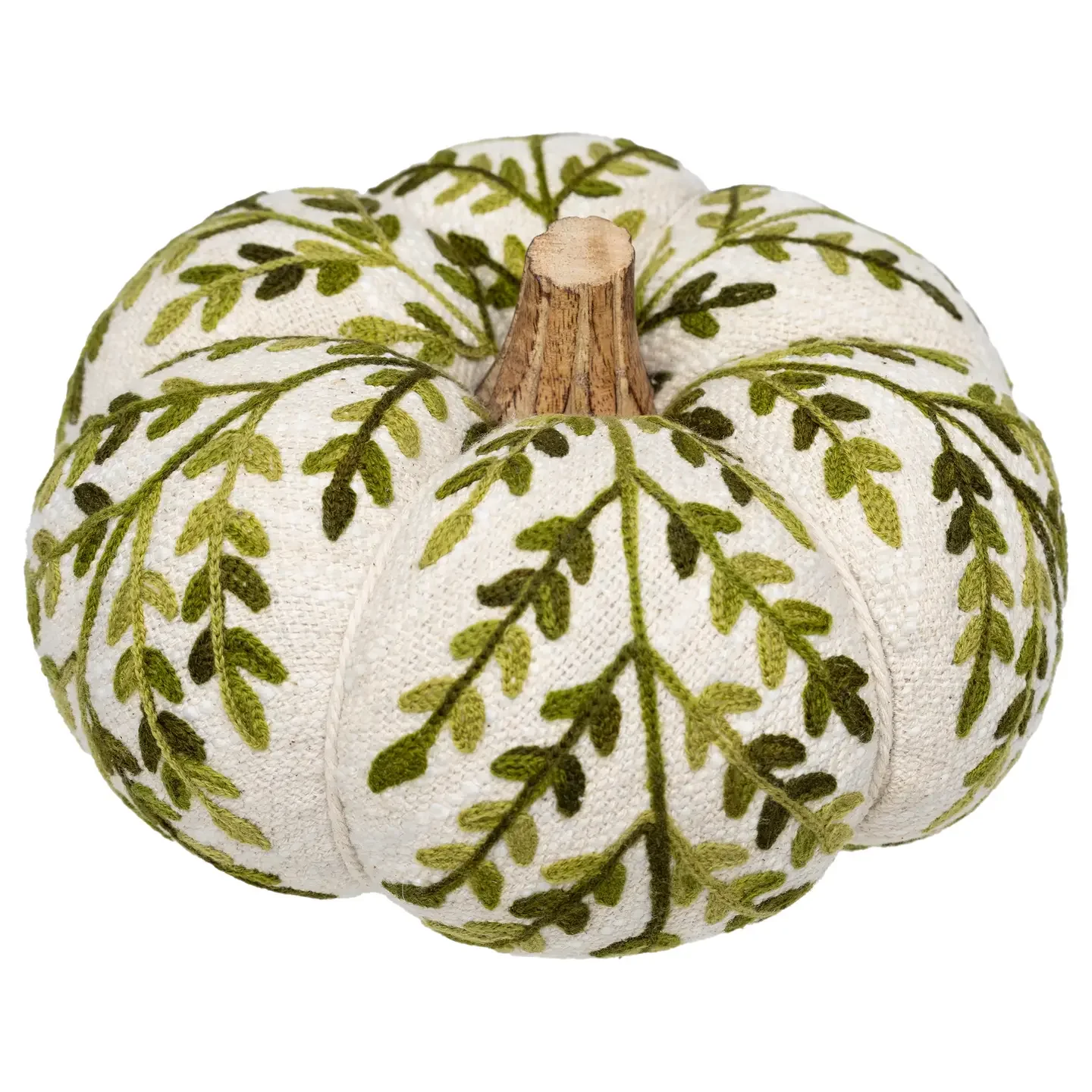 Green Leaf Embroidered Pumpkin Fall Autumn