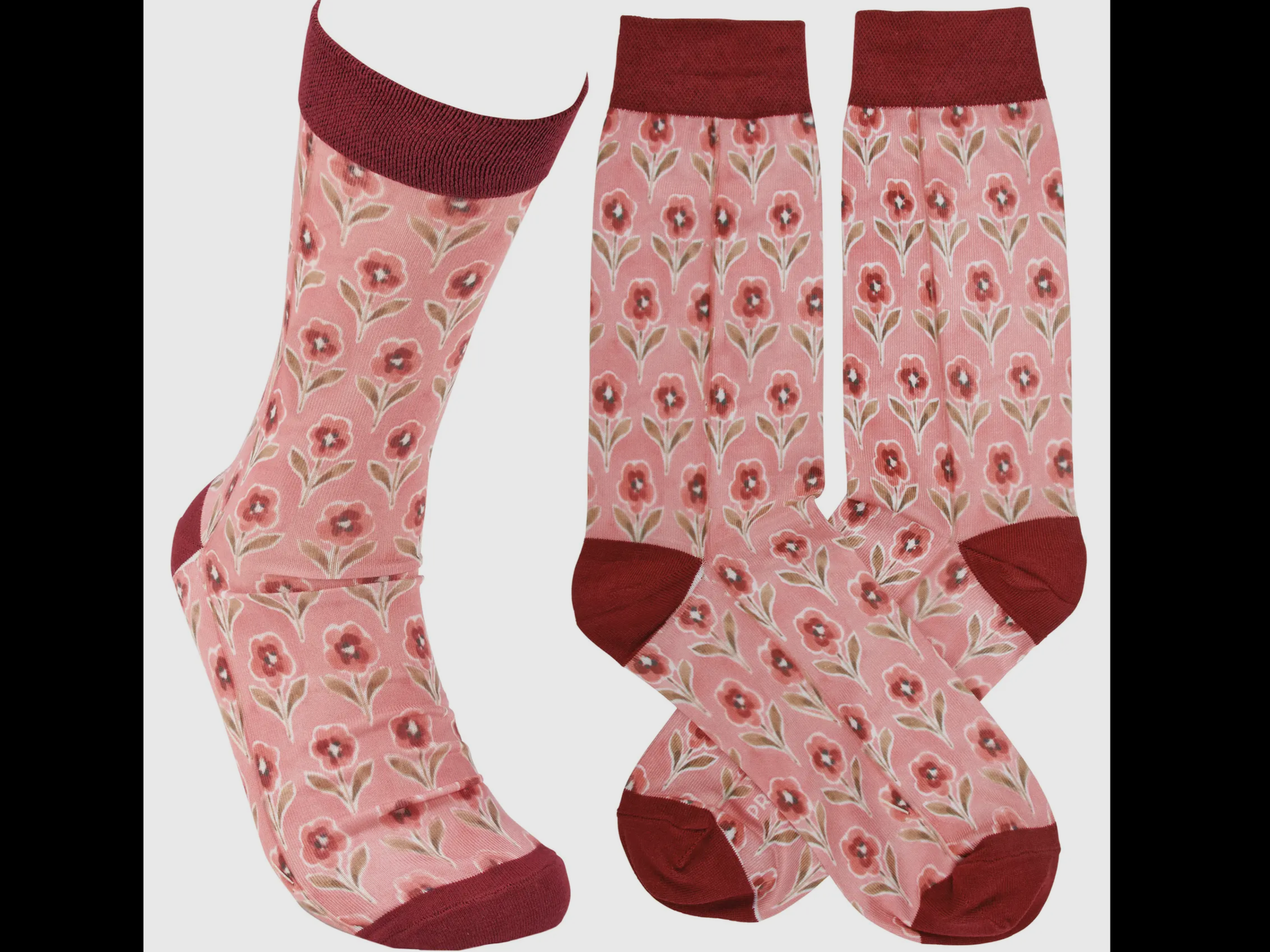 Pink Floral Socks