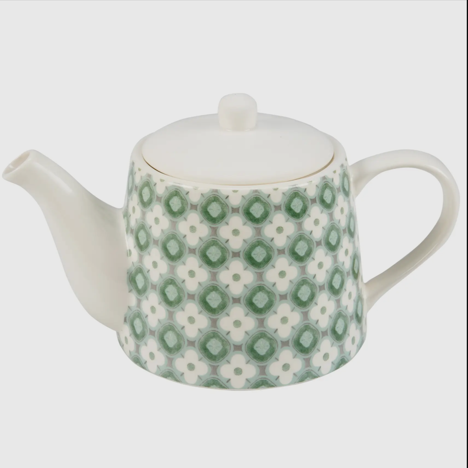 Green Floral Teapot