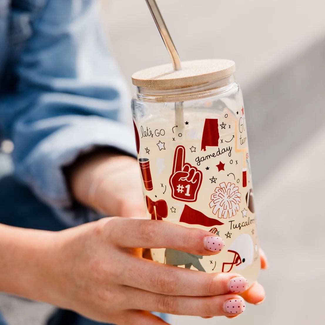 Tuscaloosa Football Glass Tumbler