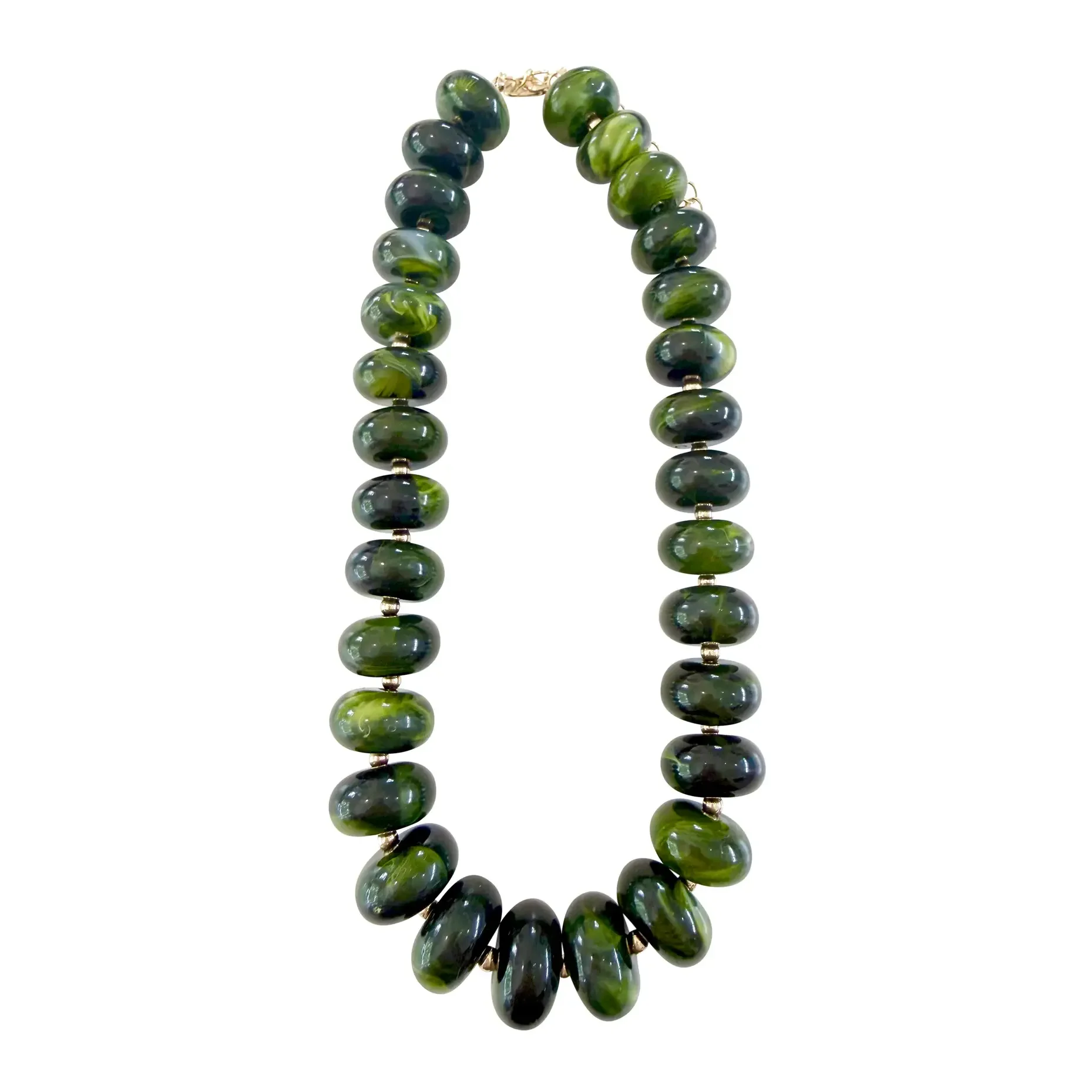Liberty Green Chunky Beaded Necklace