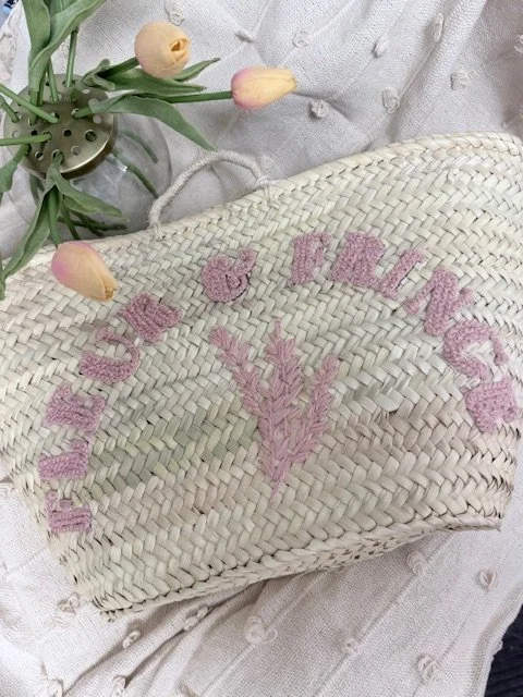 Fleur &  Fringe Large Woven Tote Bag