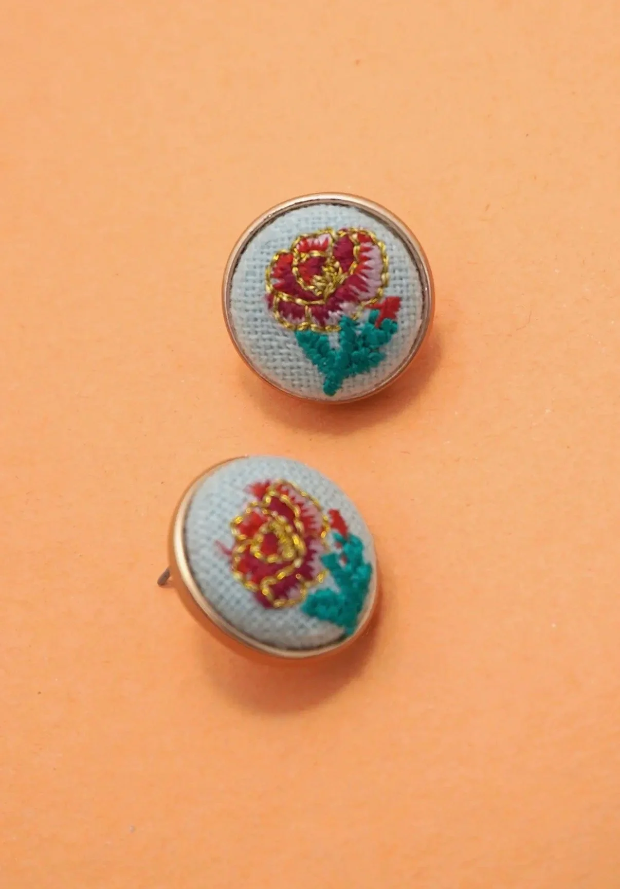 Embroidered Floral Earring