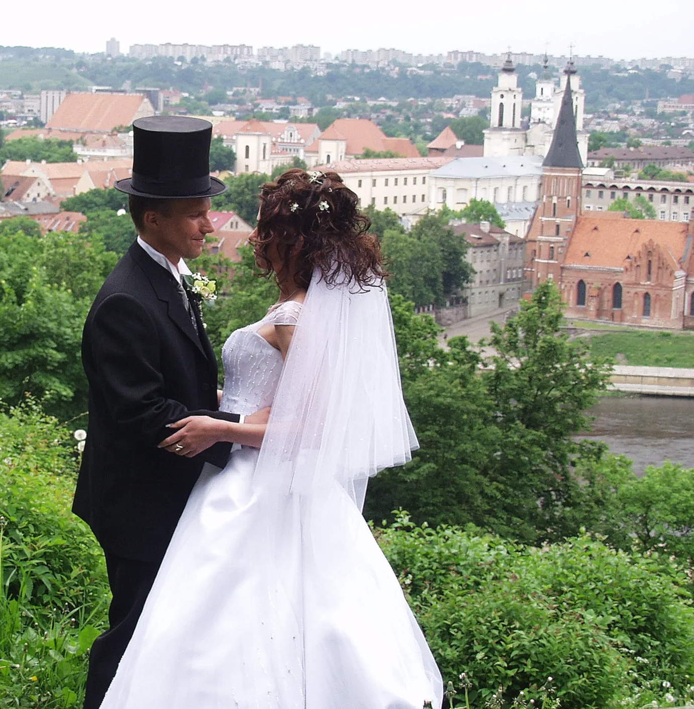 Wedding celebration on hill above Kaunas (Kovno)