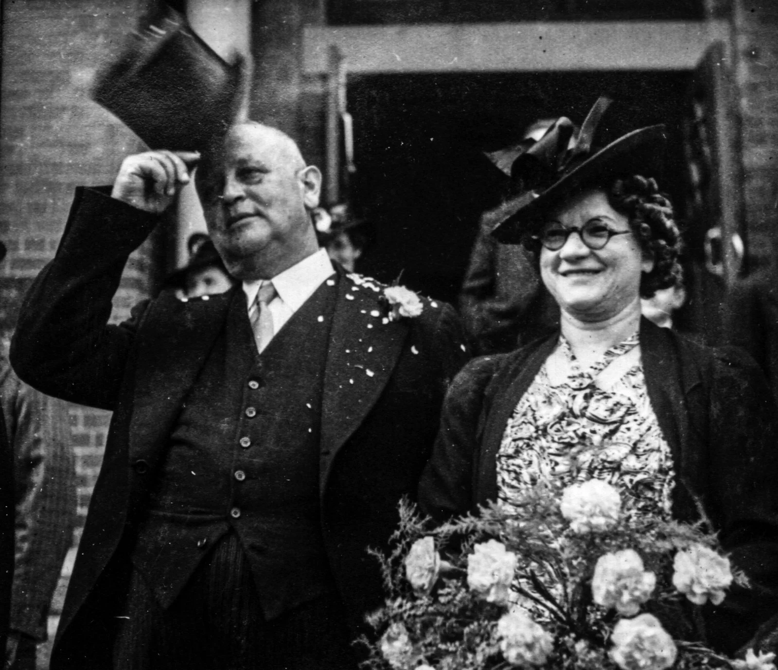 My grandfather Philip and grandmother Janie at my parent's wedding - 1939