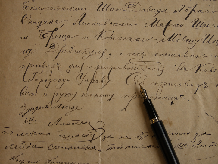 Cursive writing with a fountain pen