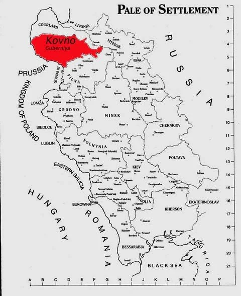 The Pale of Settlement  - a region of the western Russian Empire, established in 1791 under Catherine II and lasting until 1917, where Jews were permitted permanent residence — and largely barred from living outside it. At its height held roughly fiv