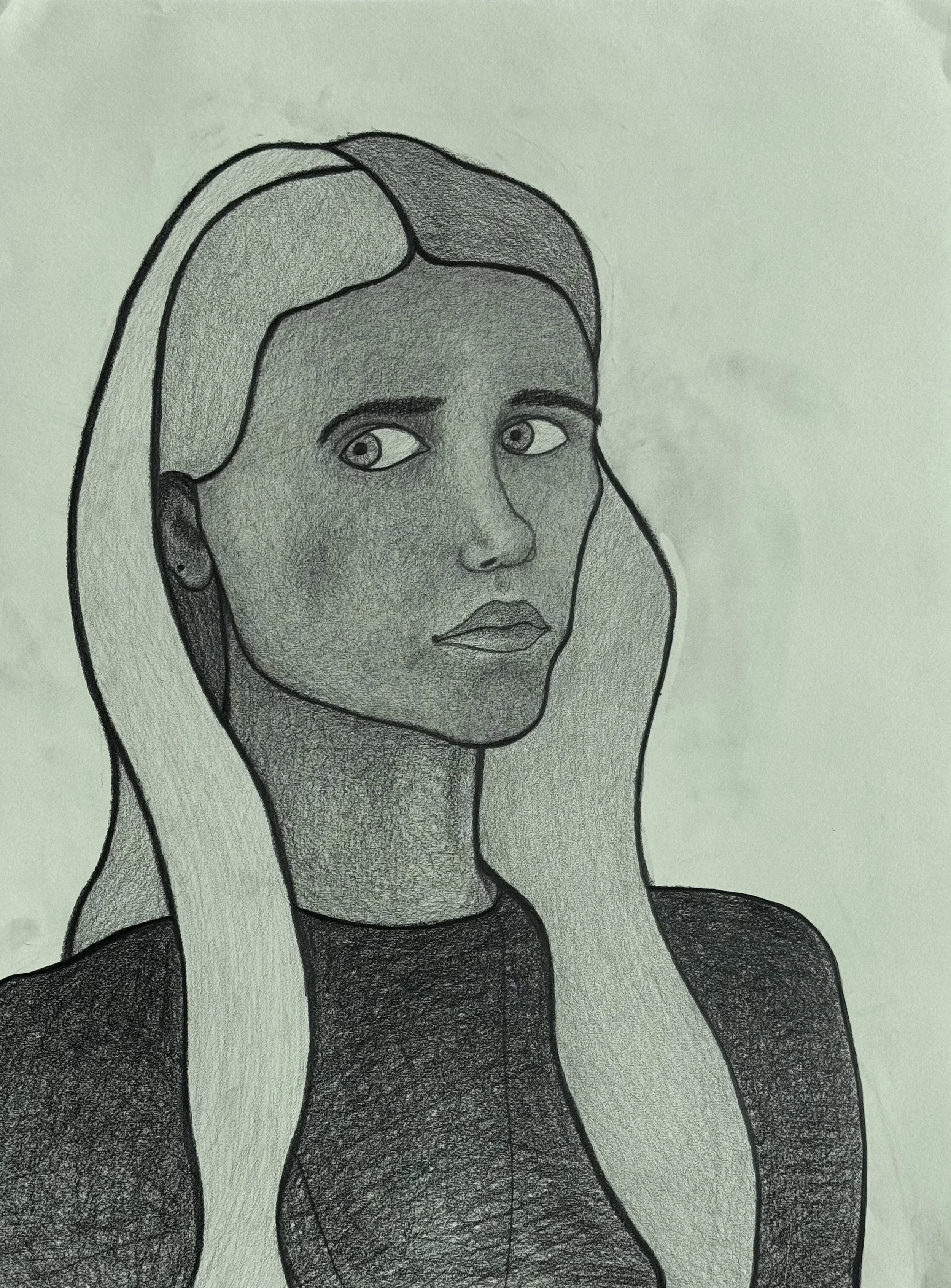 Self Portrait XI, graphite on paper, 24x18 inches, 2026