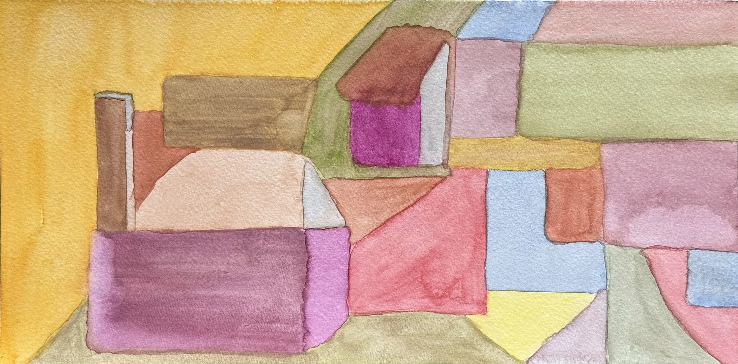 Field III, water color on paper, 6x12 inches, 2026