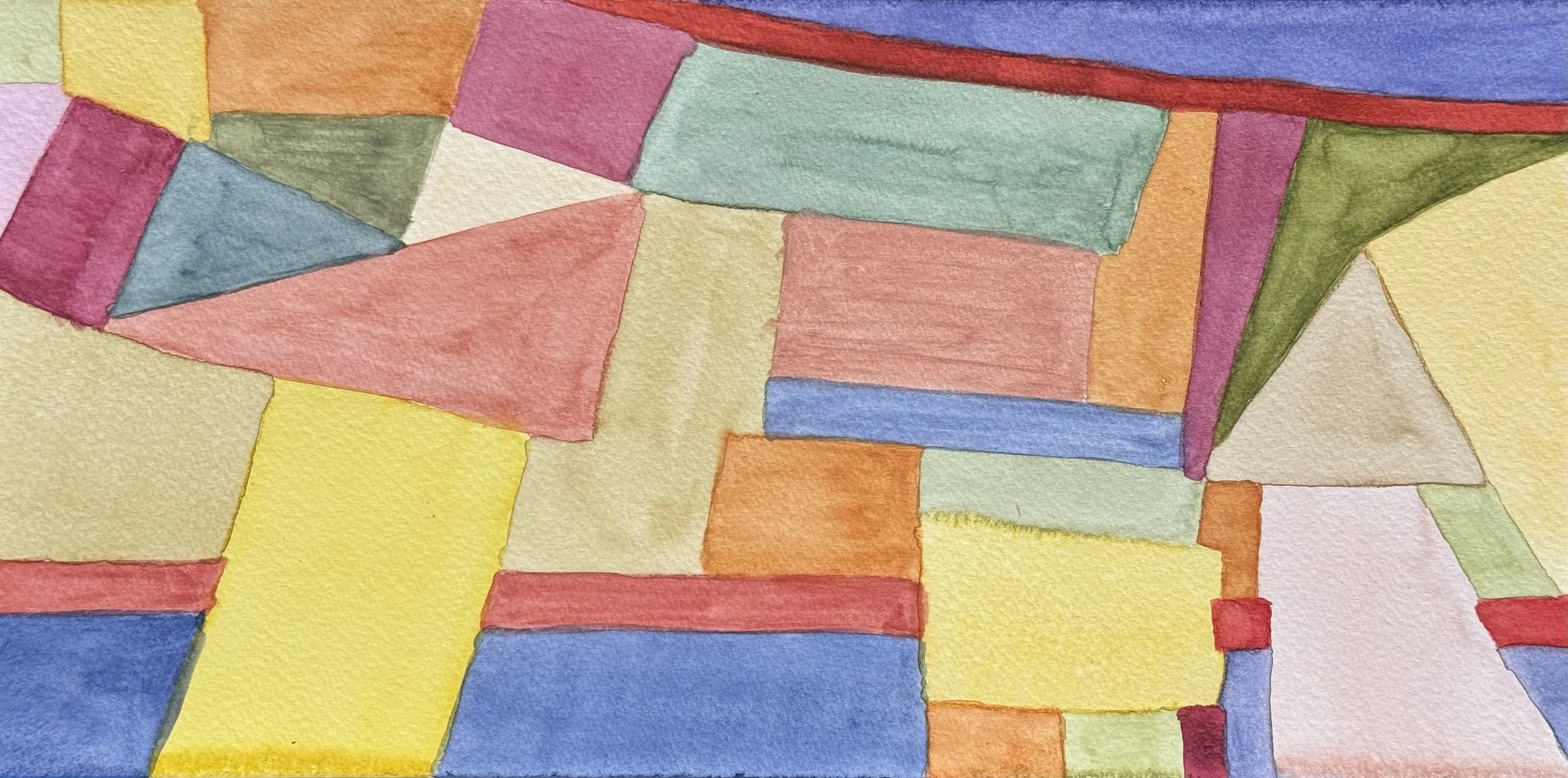 Field V, water color on paper, 6x12 inches, 2026