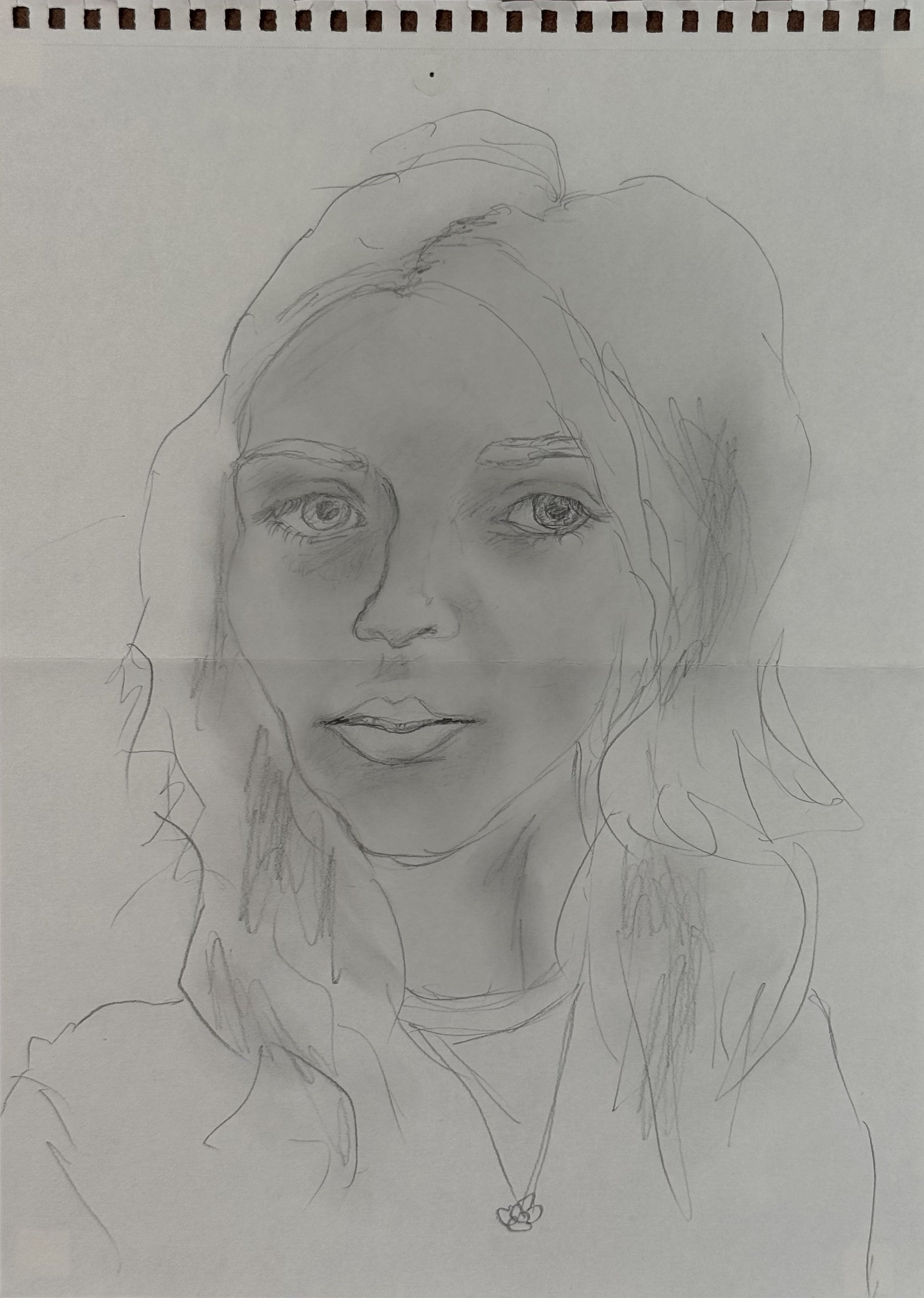 Self Portrait, 9x12 in. 2023, graphite on paper