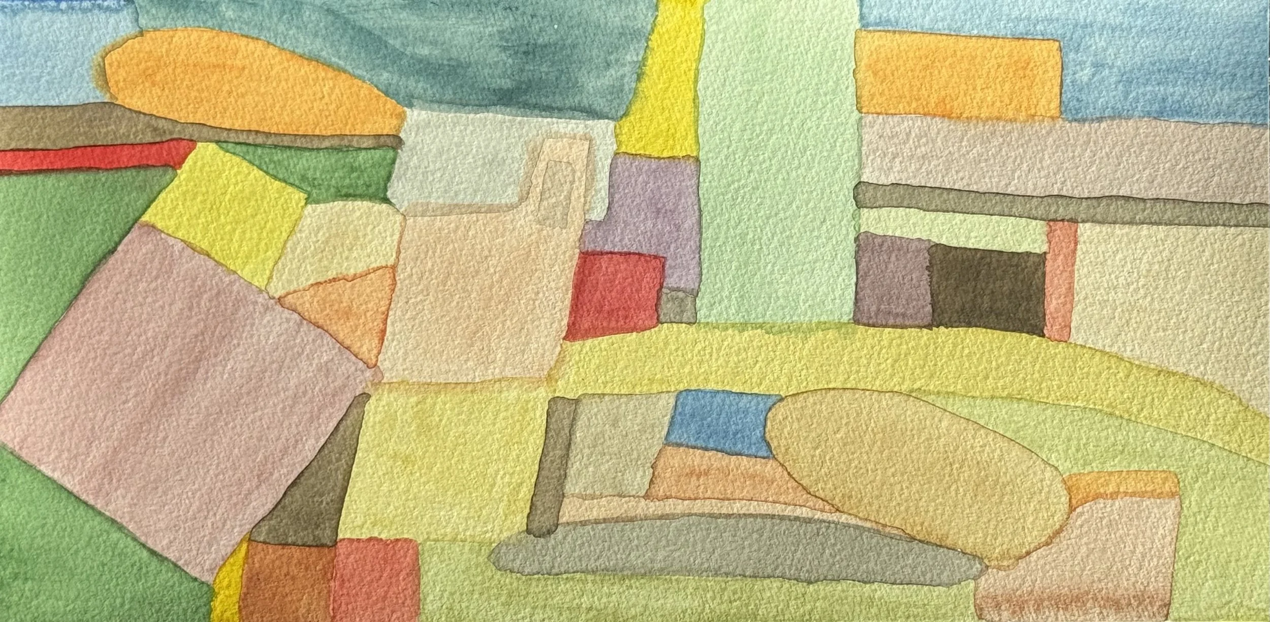 Field II, water color on paper, 6x12 inches, 2025