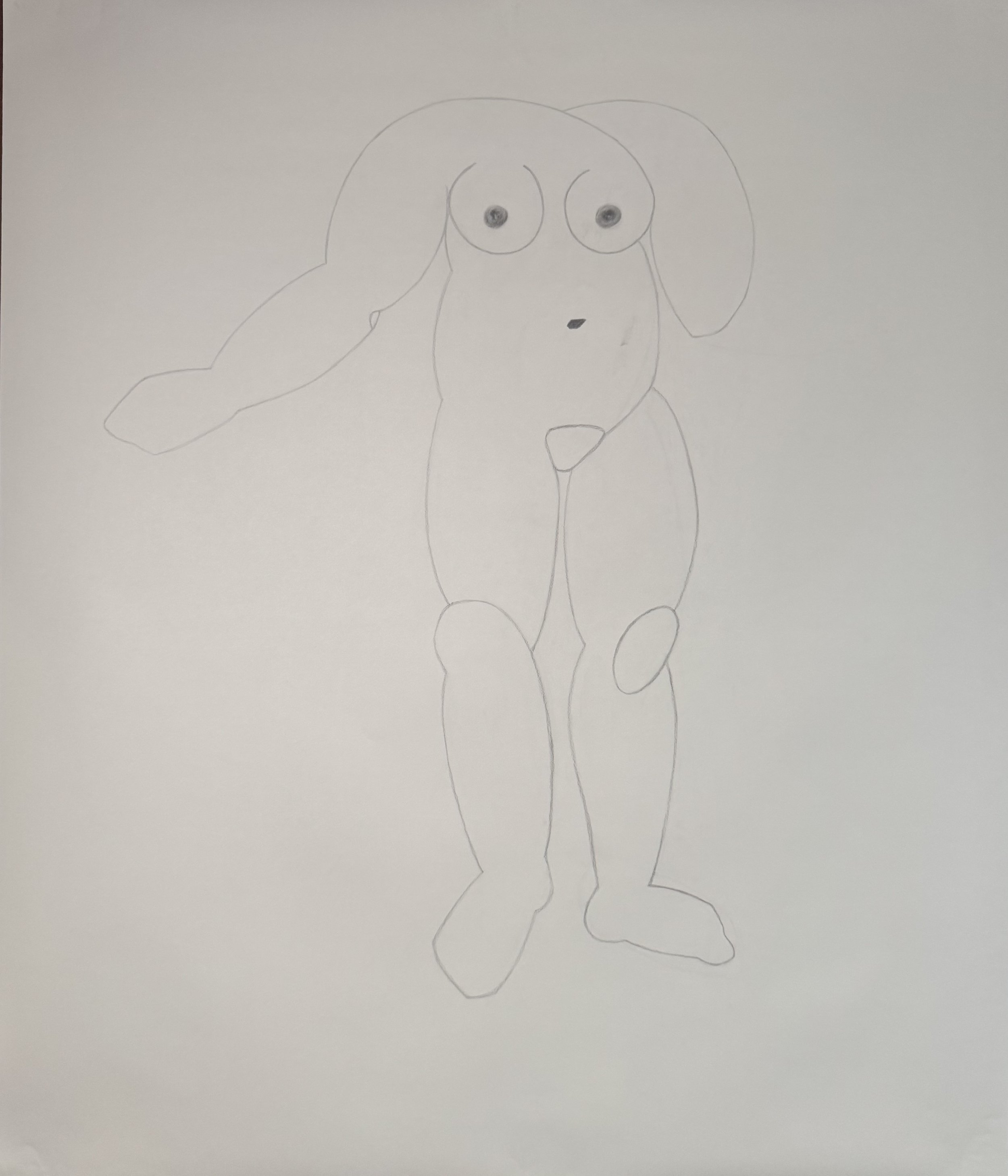 Venus Without Head or Hand, 42x50 in. 2025, graphite on paper