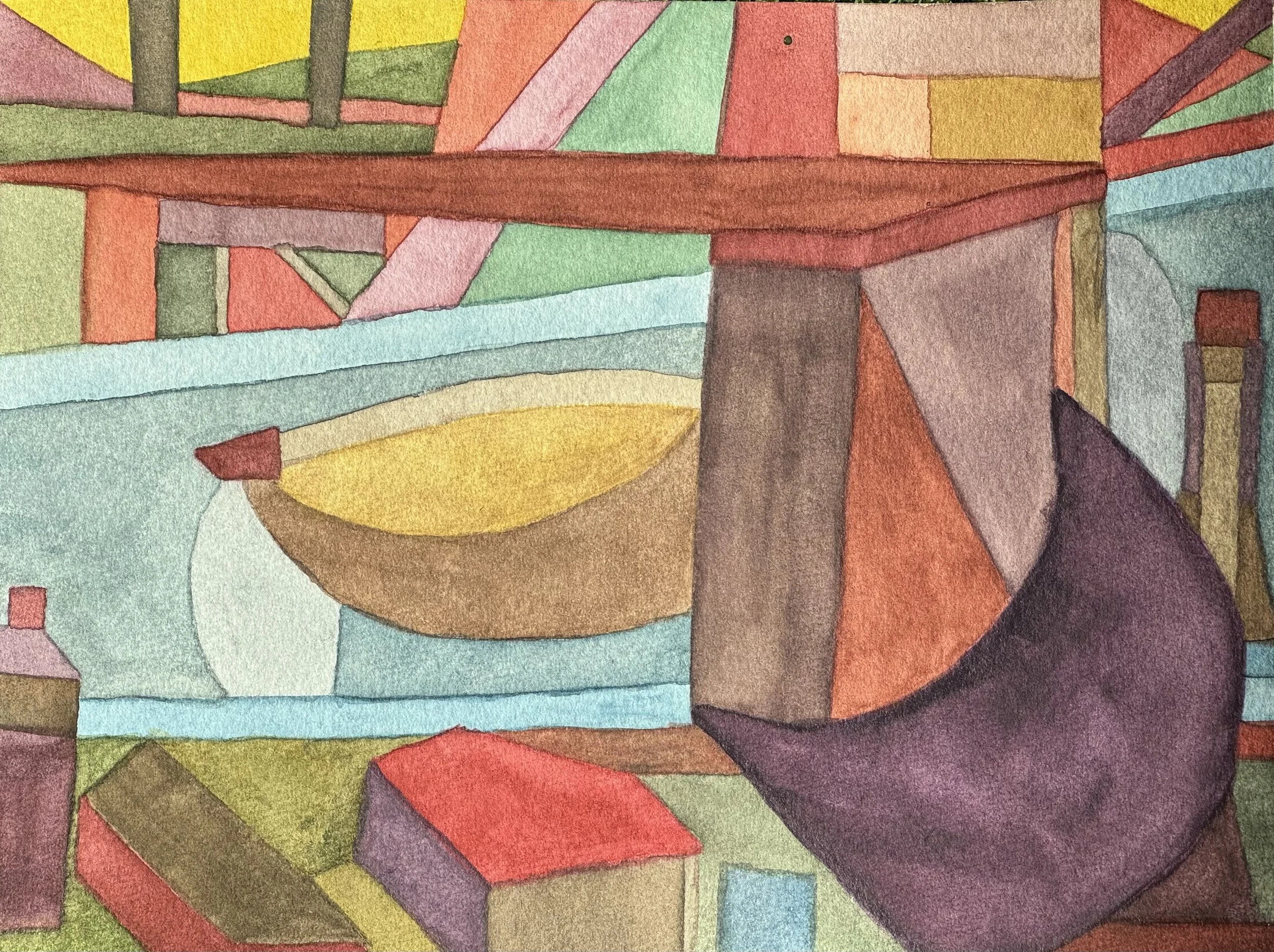 Field X, watercolor on paper, 6x8 inches, 2026