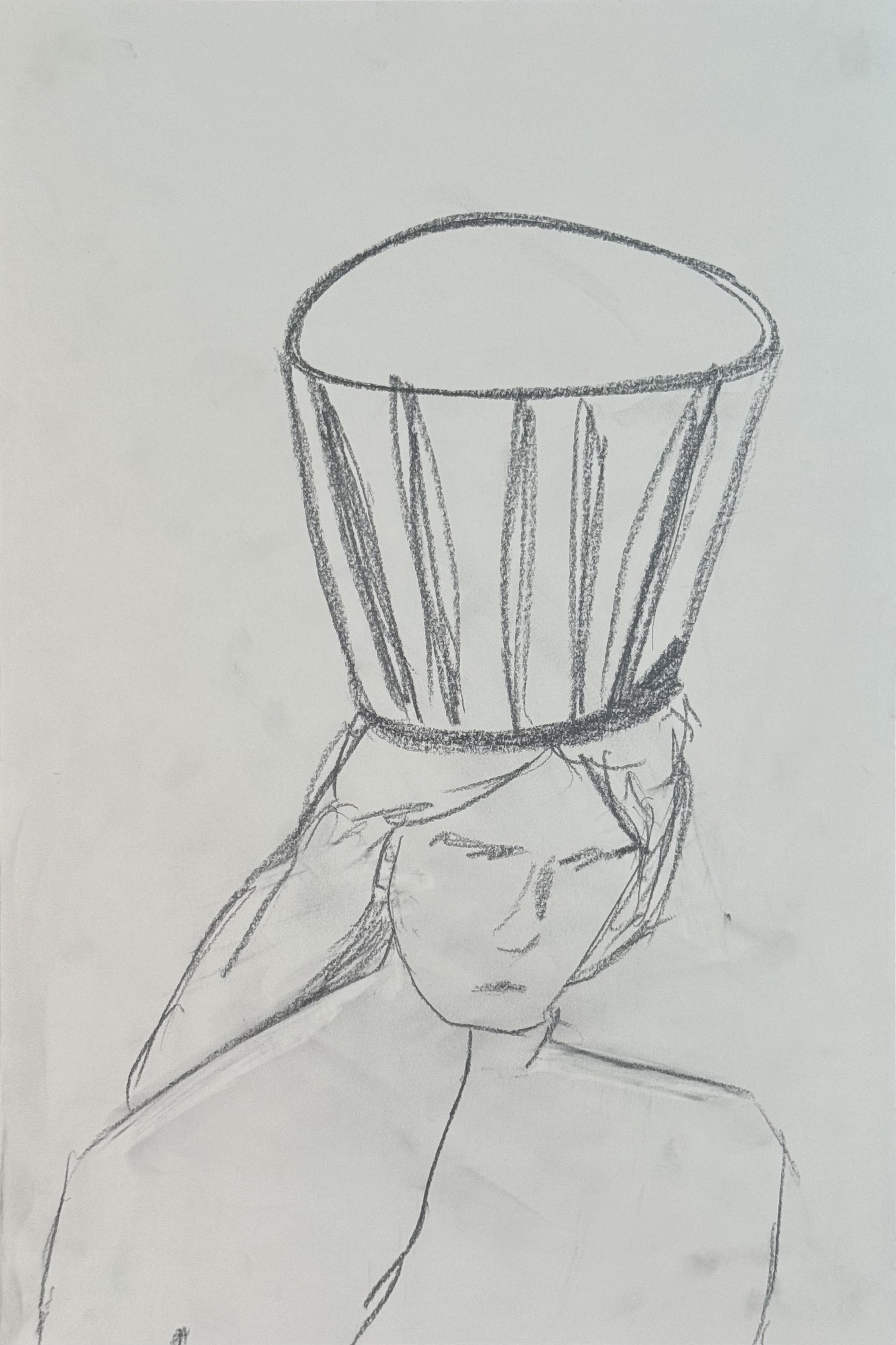 Chef, 12x18in. 2024, graphite on paper