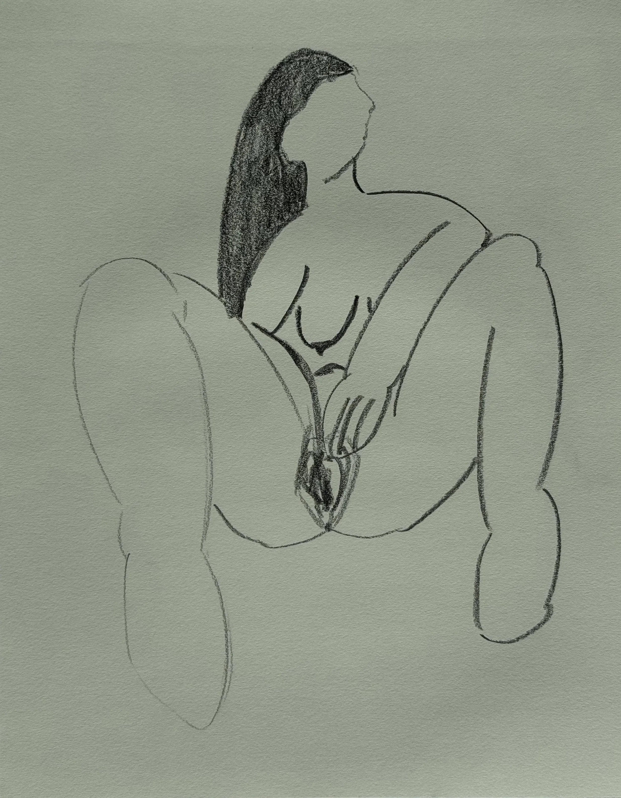 Touch II, graphite on paper, 14x11 inches, 2025