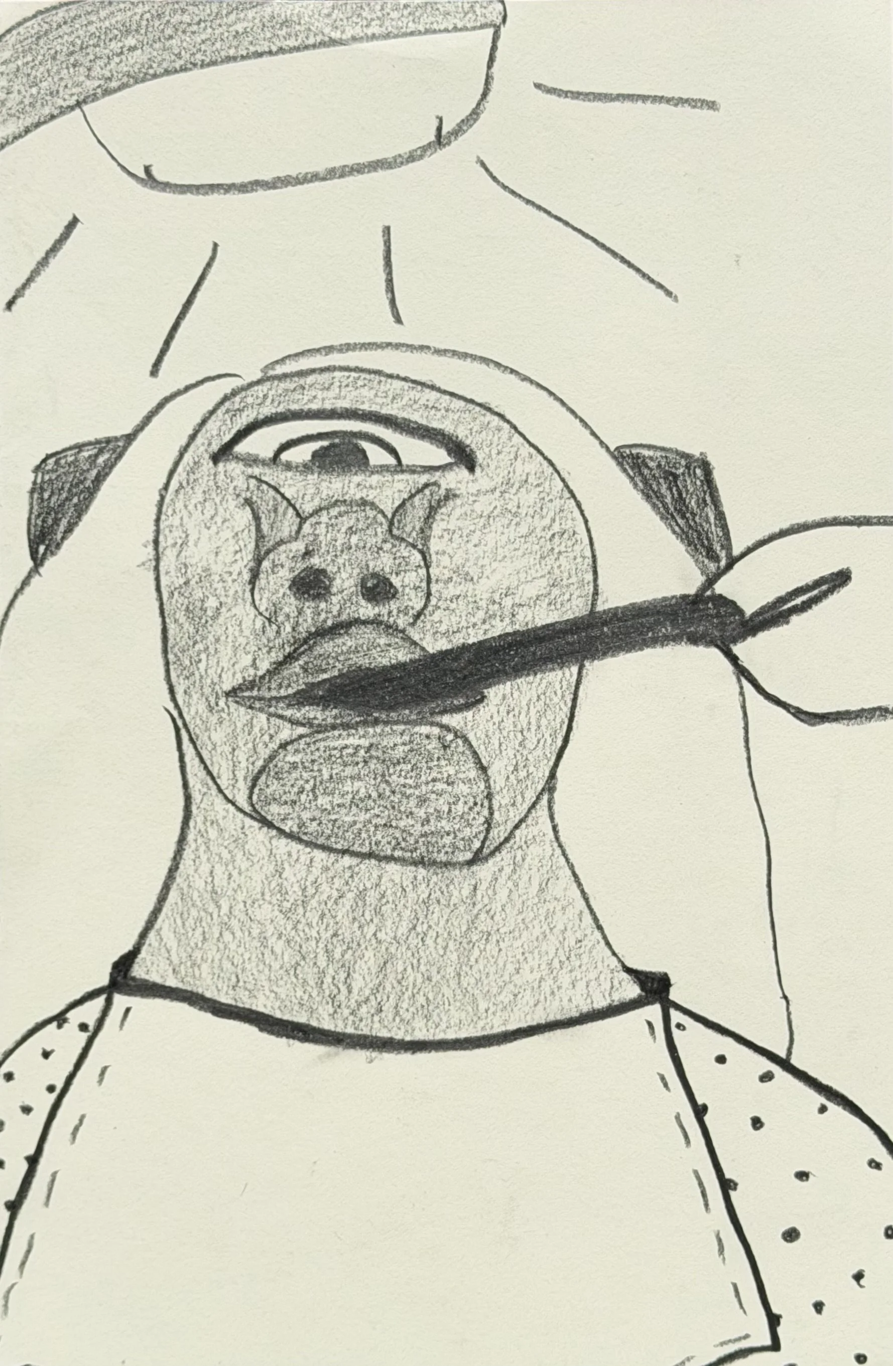 The Dentist, graphite on paper, 14x11 inches, 2026