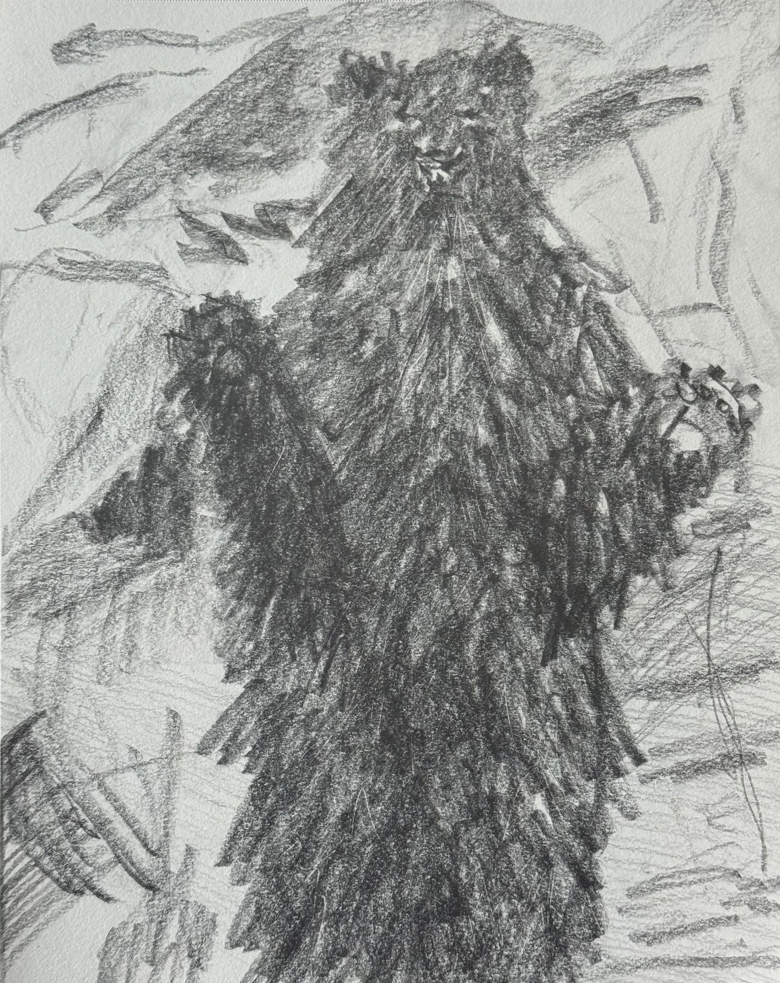Want to go home bear, 8x10 in. 2025, graphite on paper