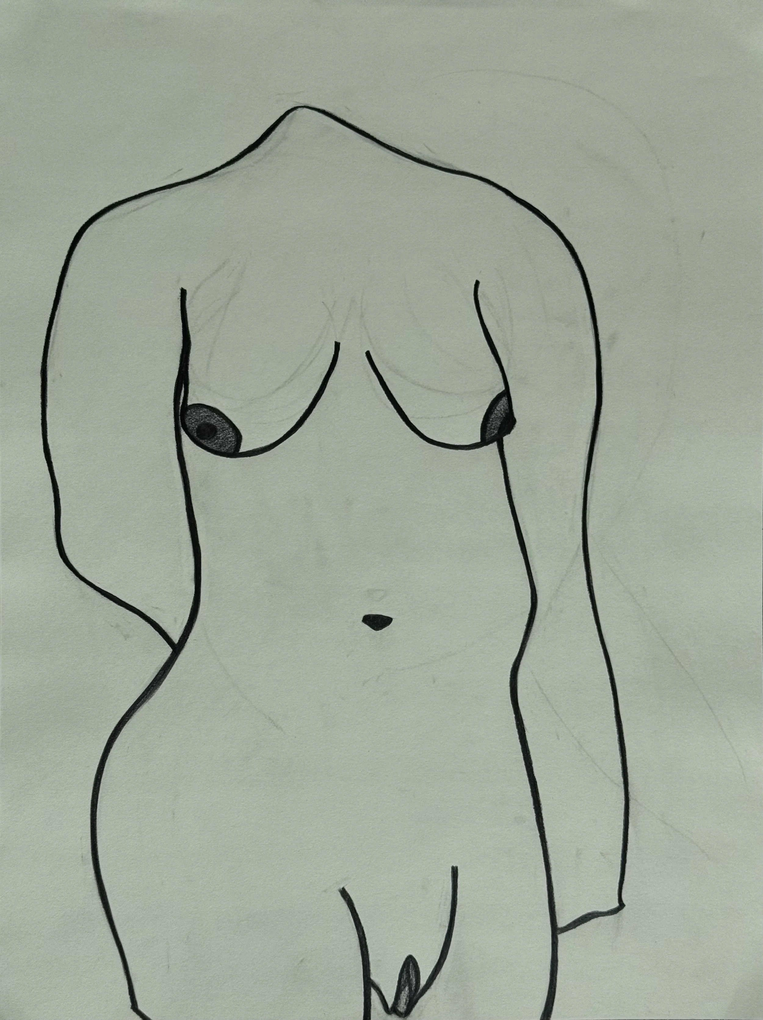 Body of Venus, graphite on paper, 24x18 inches, 2026