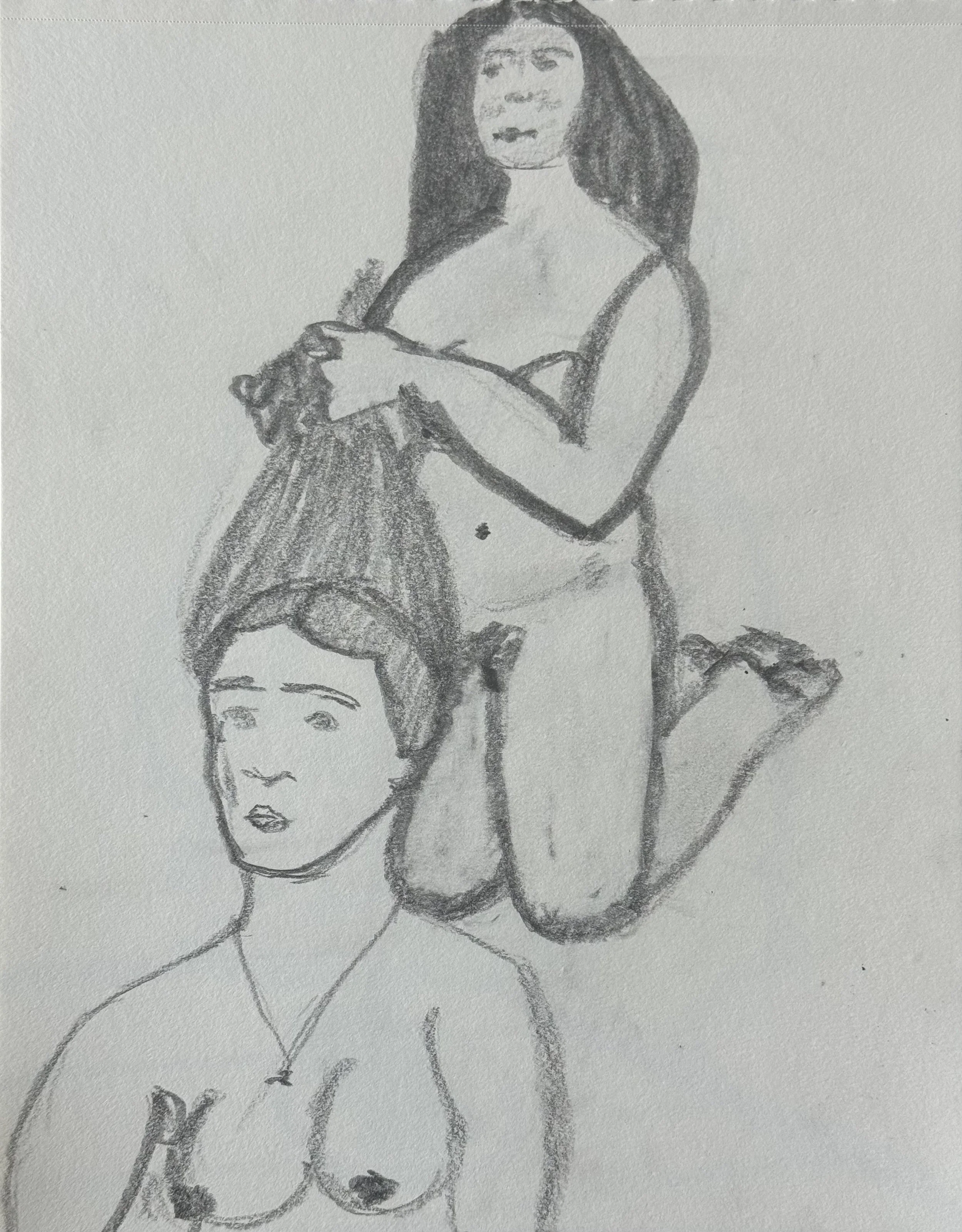 Getting Ready, 8x10 in. 2025, graphite on paper