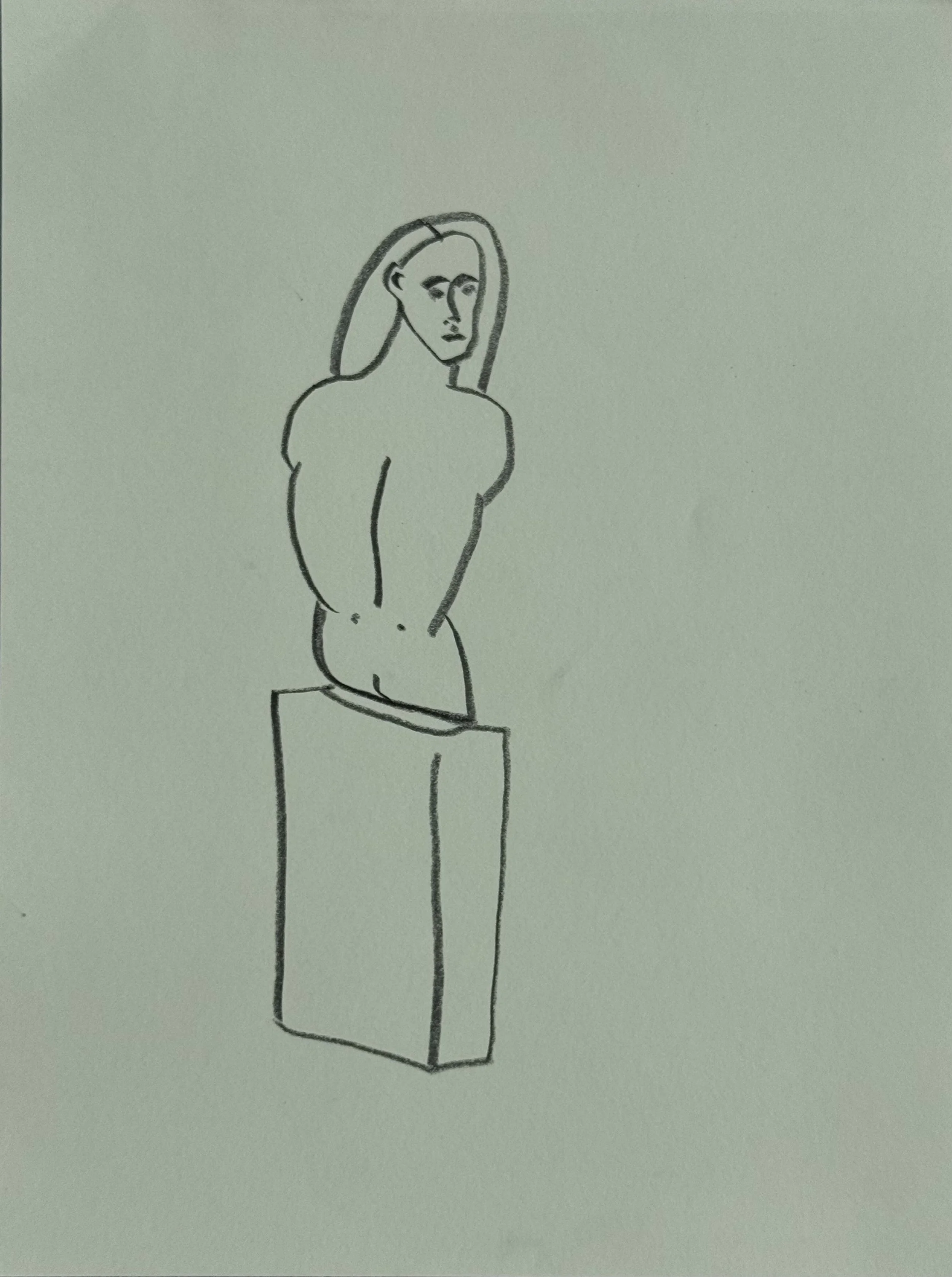 Sculpture of a Woman, graphite on paper, 14x11 inches 2026