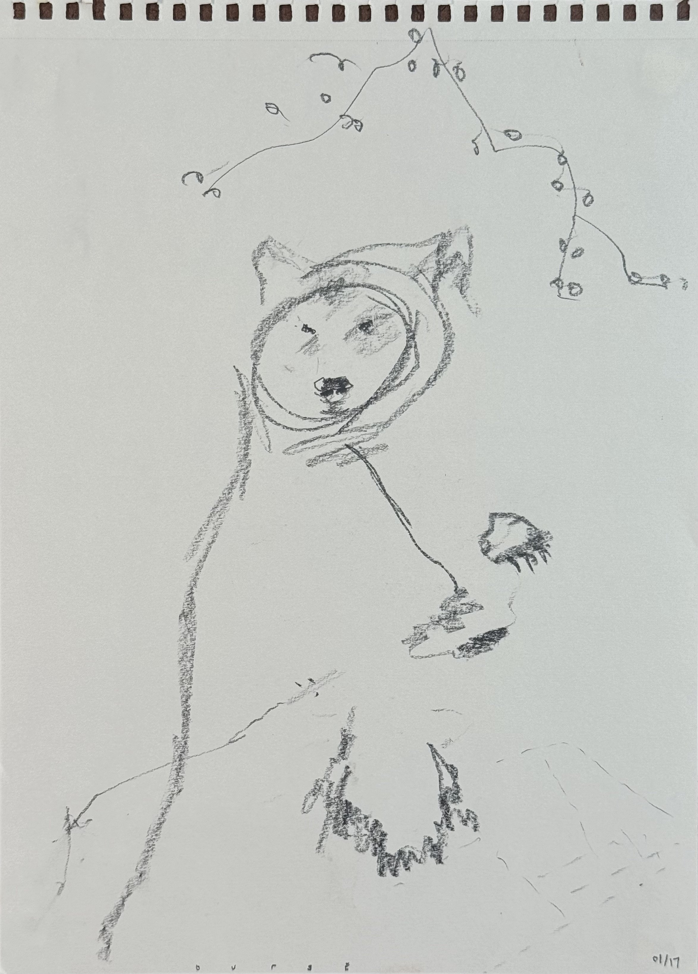 The Earliest Bear I Drew, 9x12 in. 2023, graphite on paper