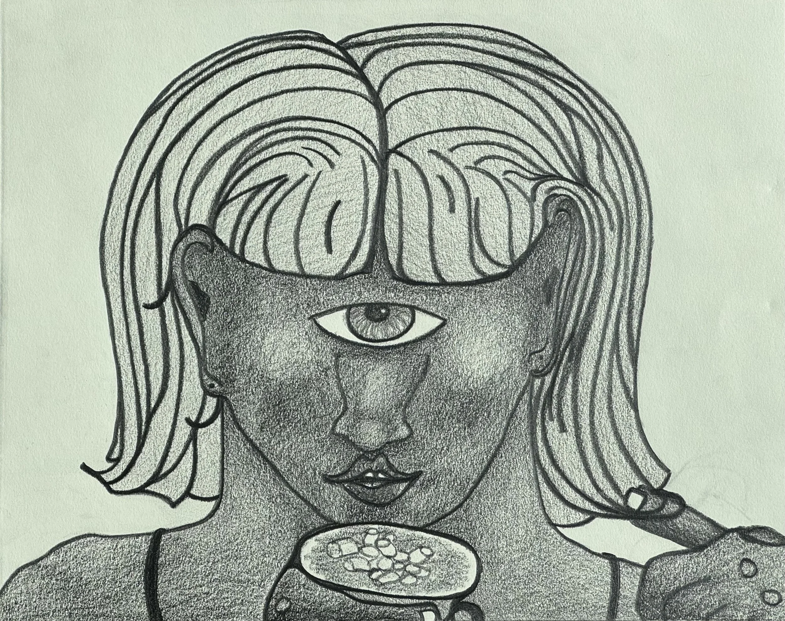 Hot Chocolate, graphite on paper, 11x14 inches, 2026