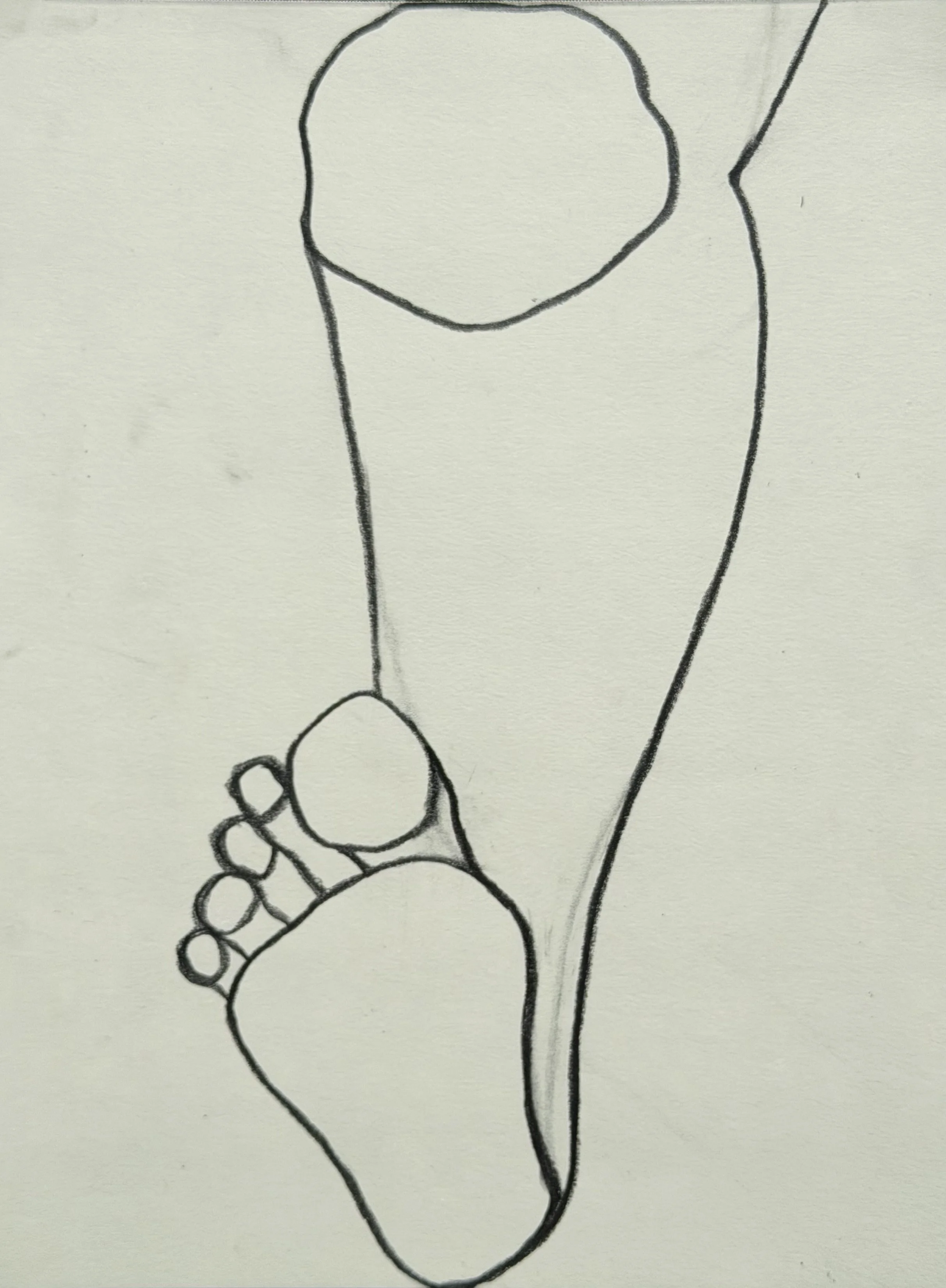 Foot of Woman, graphite on paper, 12x9 inches, 2026