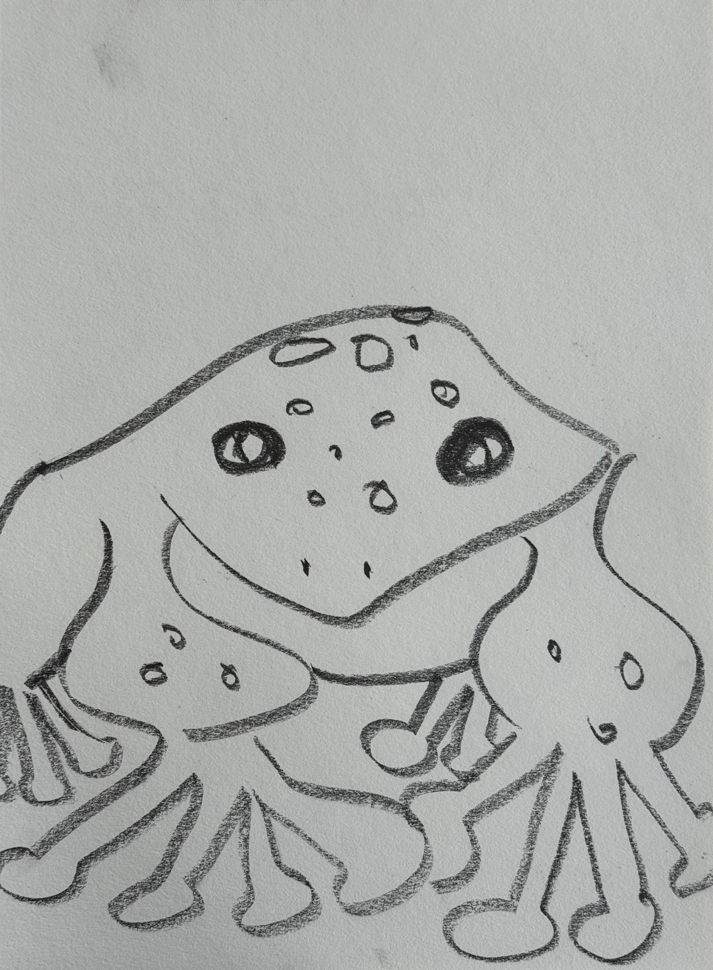 Spotted Frog, graphite on paper, 12x9 inches, 2025