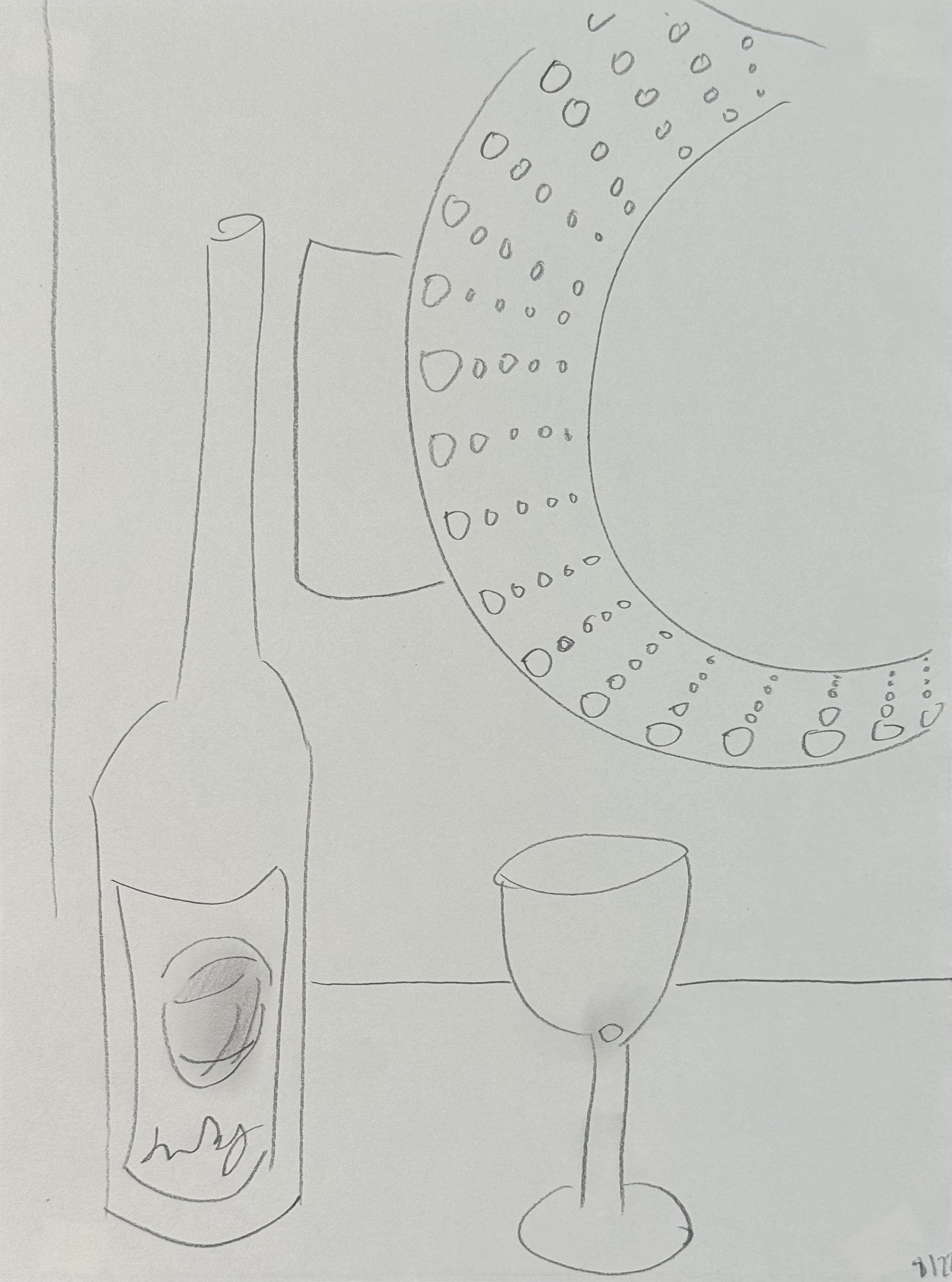 Still Life, 9x12 in. 2023, graphite on paper
