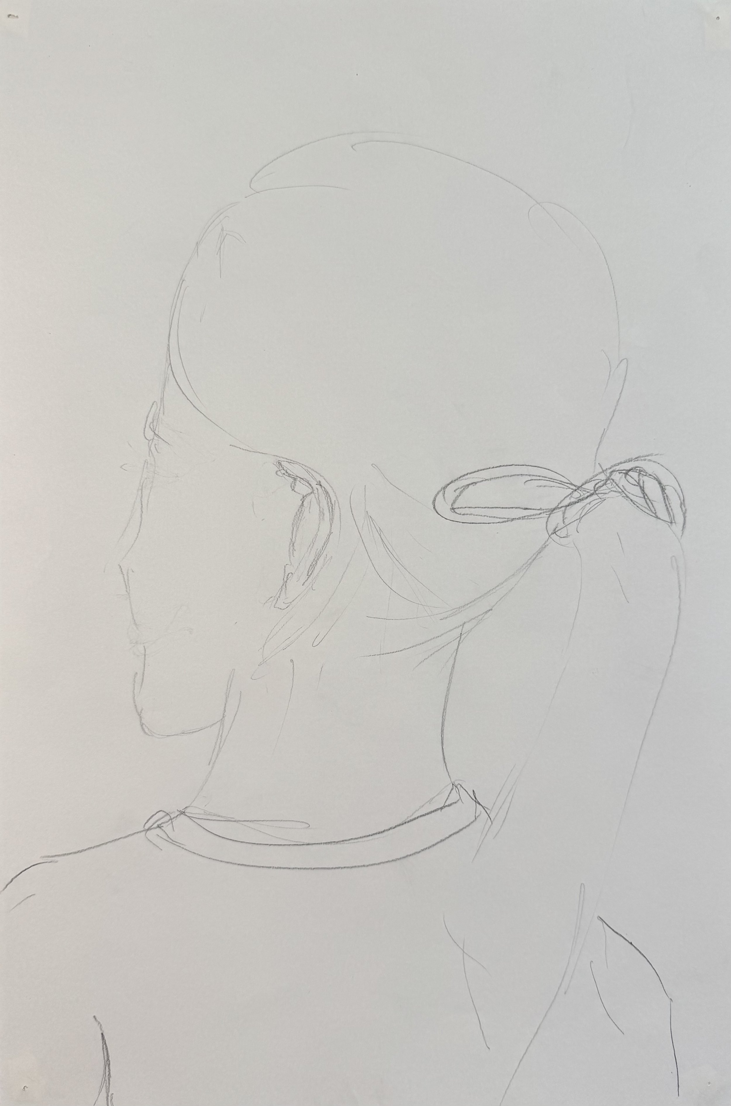 Girl, 12x18 in. 2023, graphite on paper