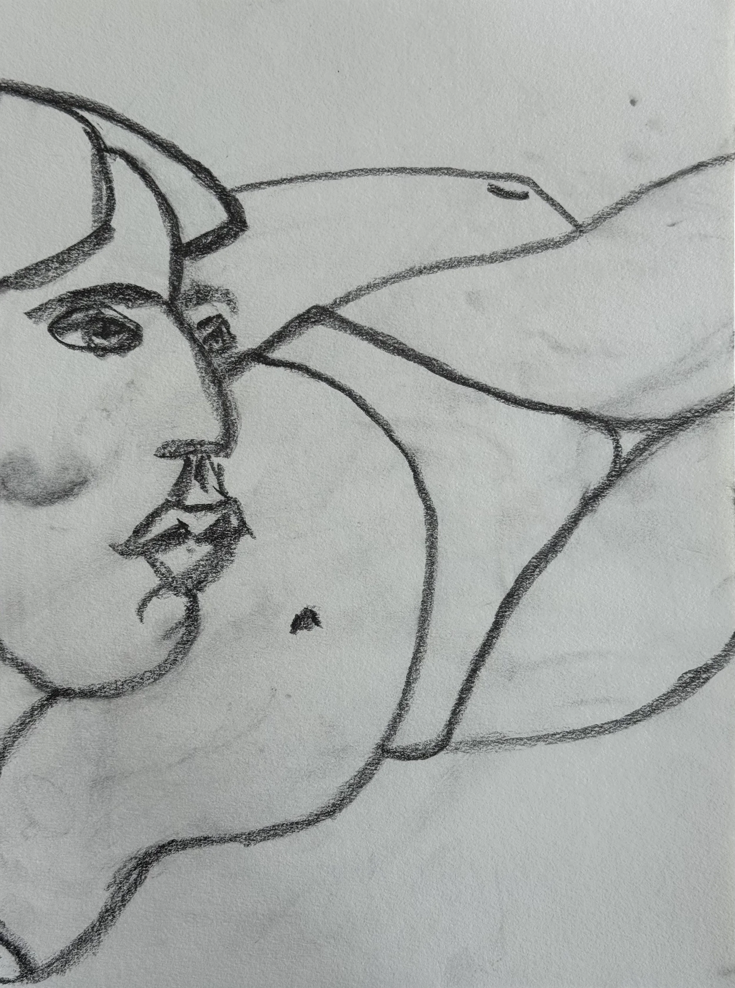 Woman II, 9x11 in. 2025, graphite on paper