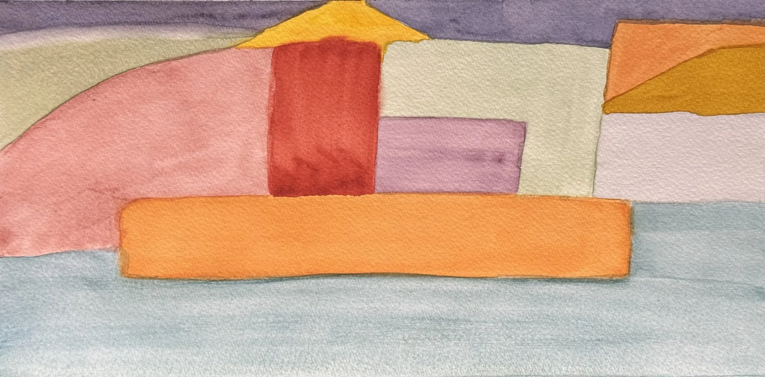 Field IV, water color on paper, 6x12 inches, 2026