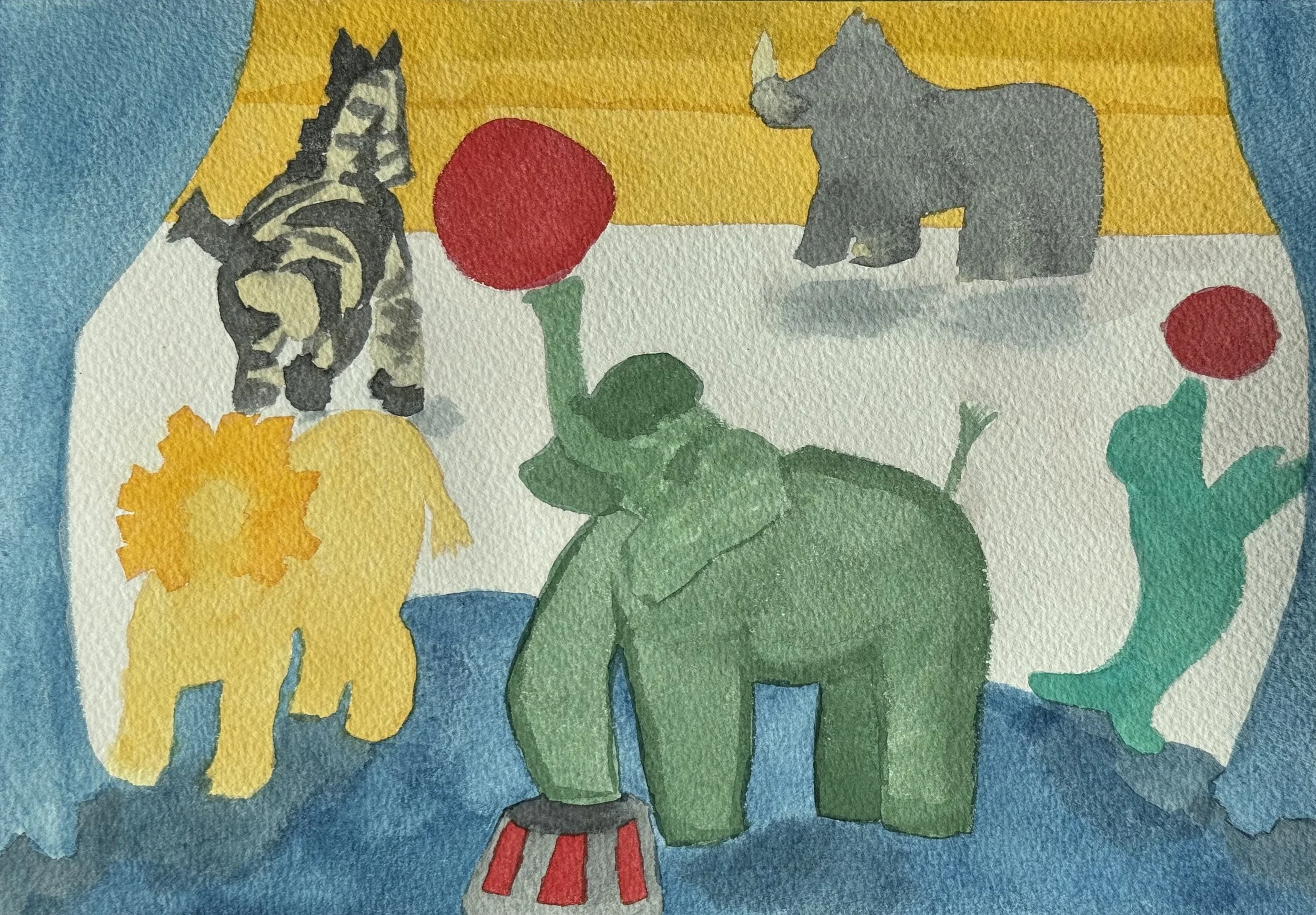 Ballet of the Animals, watercolor on paper, inches, 2026