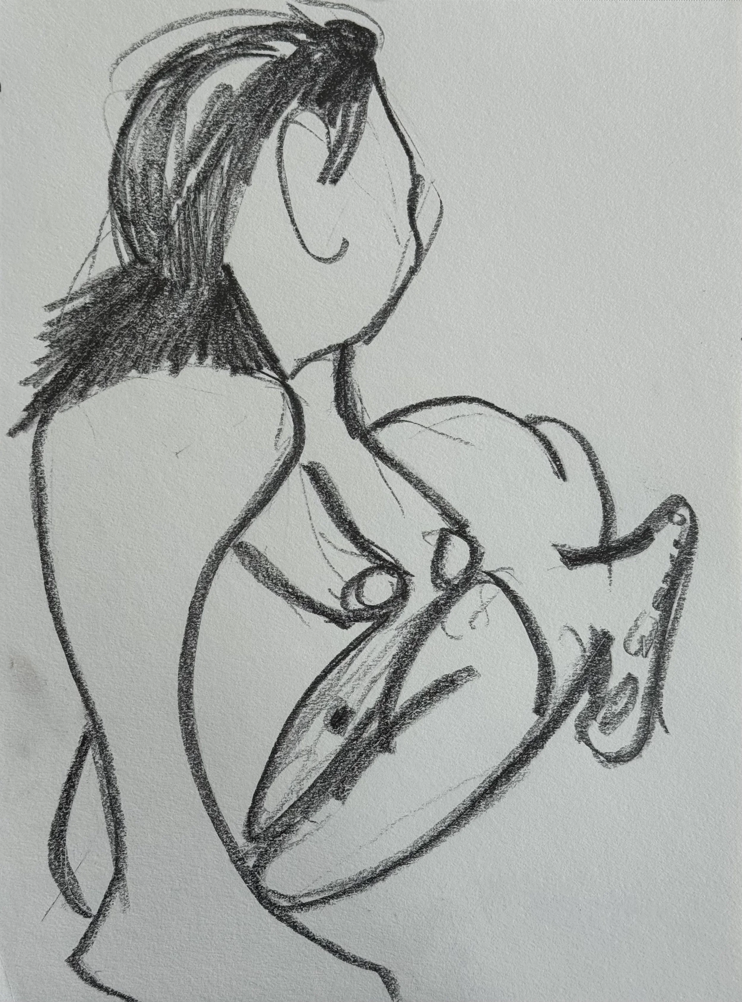 Woman III, 9x11 in. 2025, graphite on paper