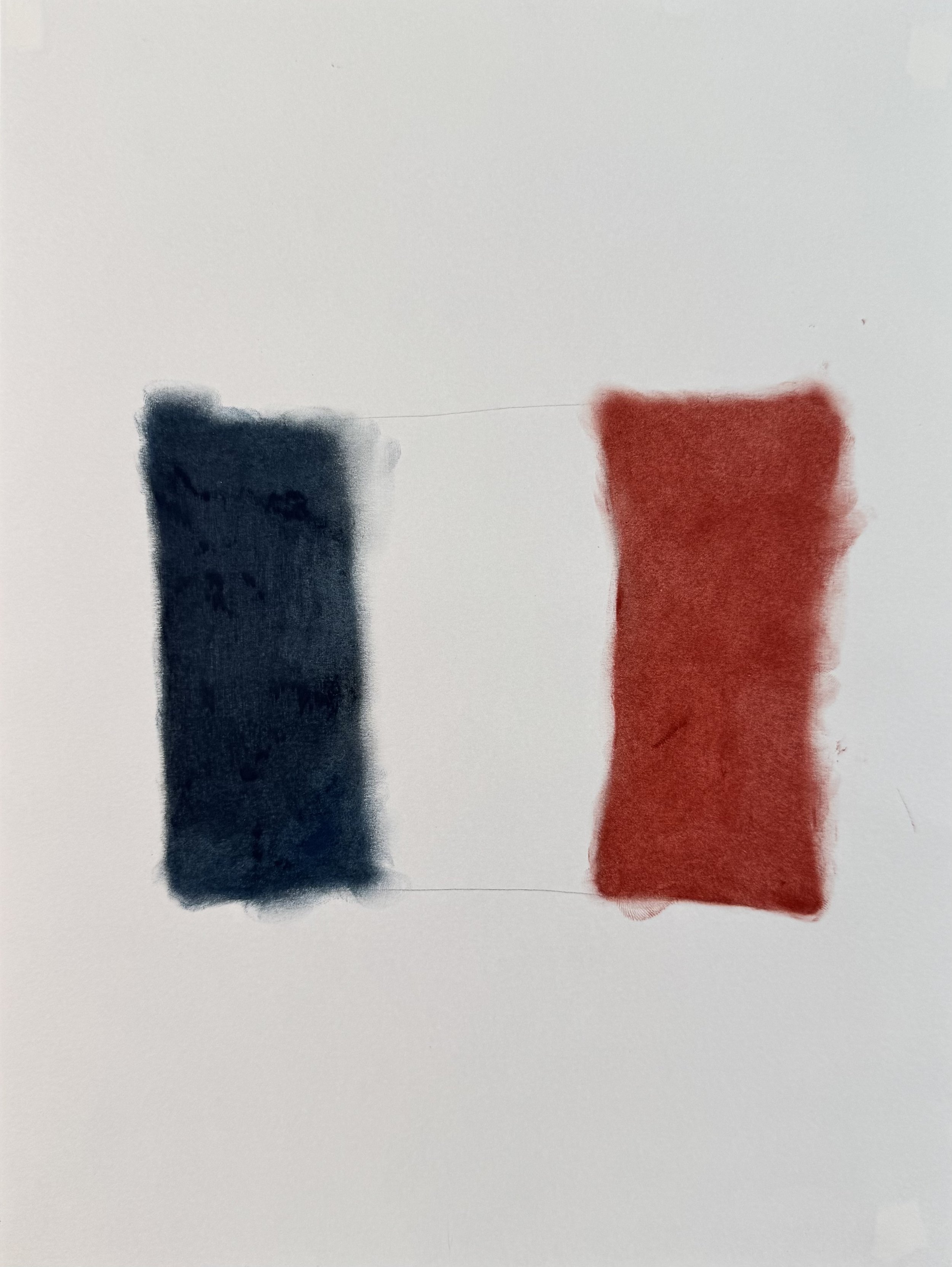 French, 9x12 in. 2023, oil pastel, graphite on paper
