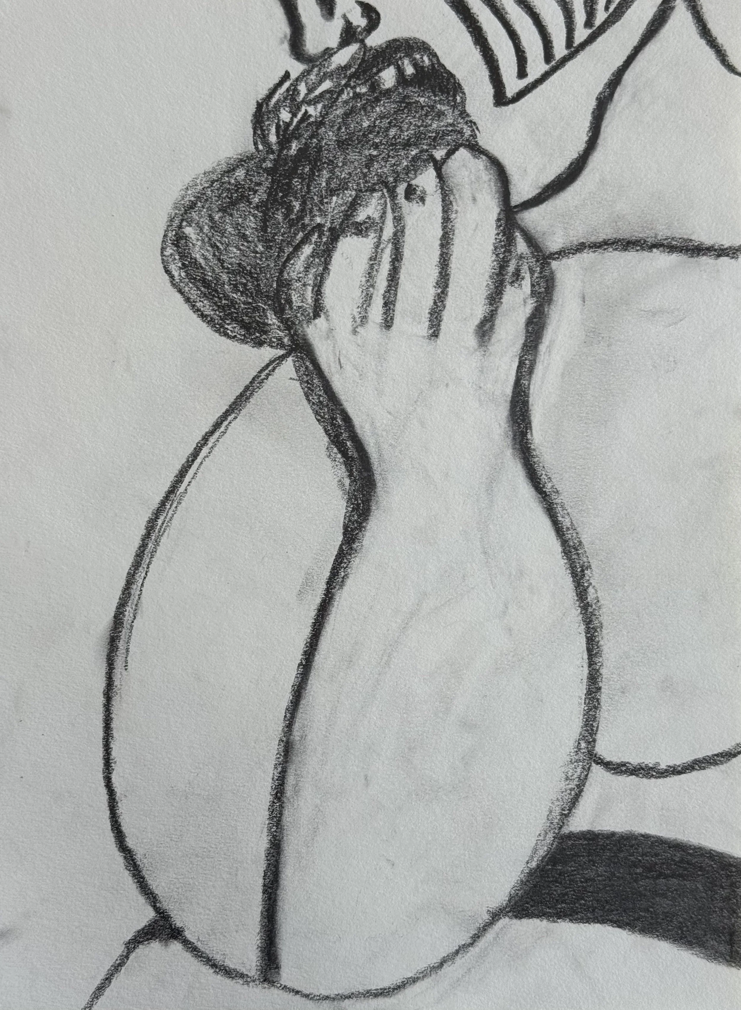 Woman V, 9x11 in. 2025, graphite on paper