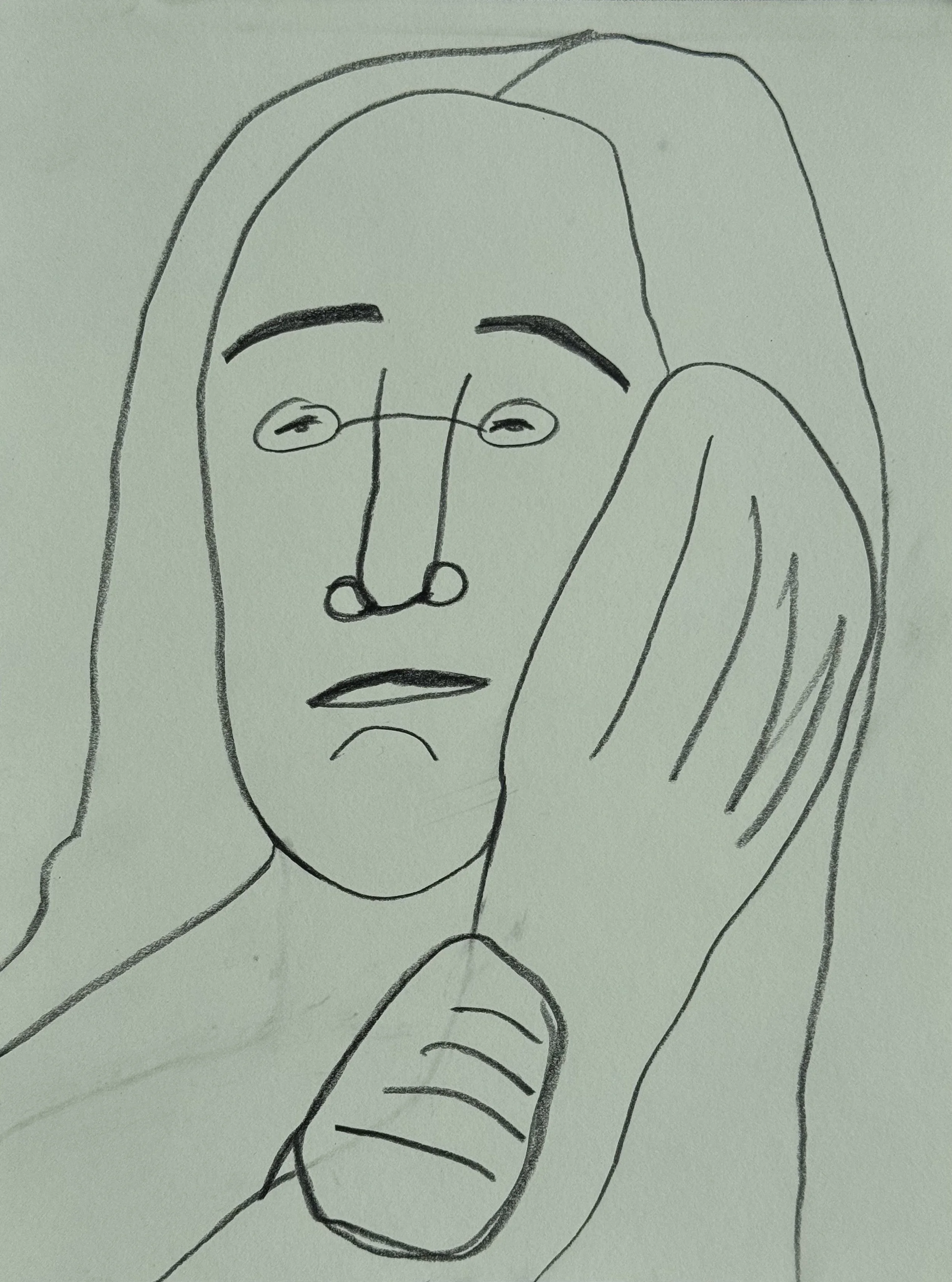 Touch III, graphite on paper, 14x11 inches, 2026