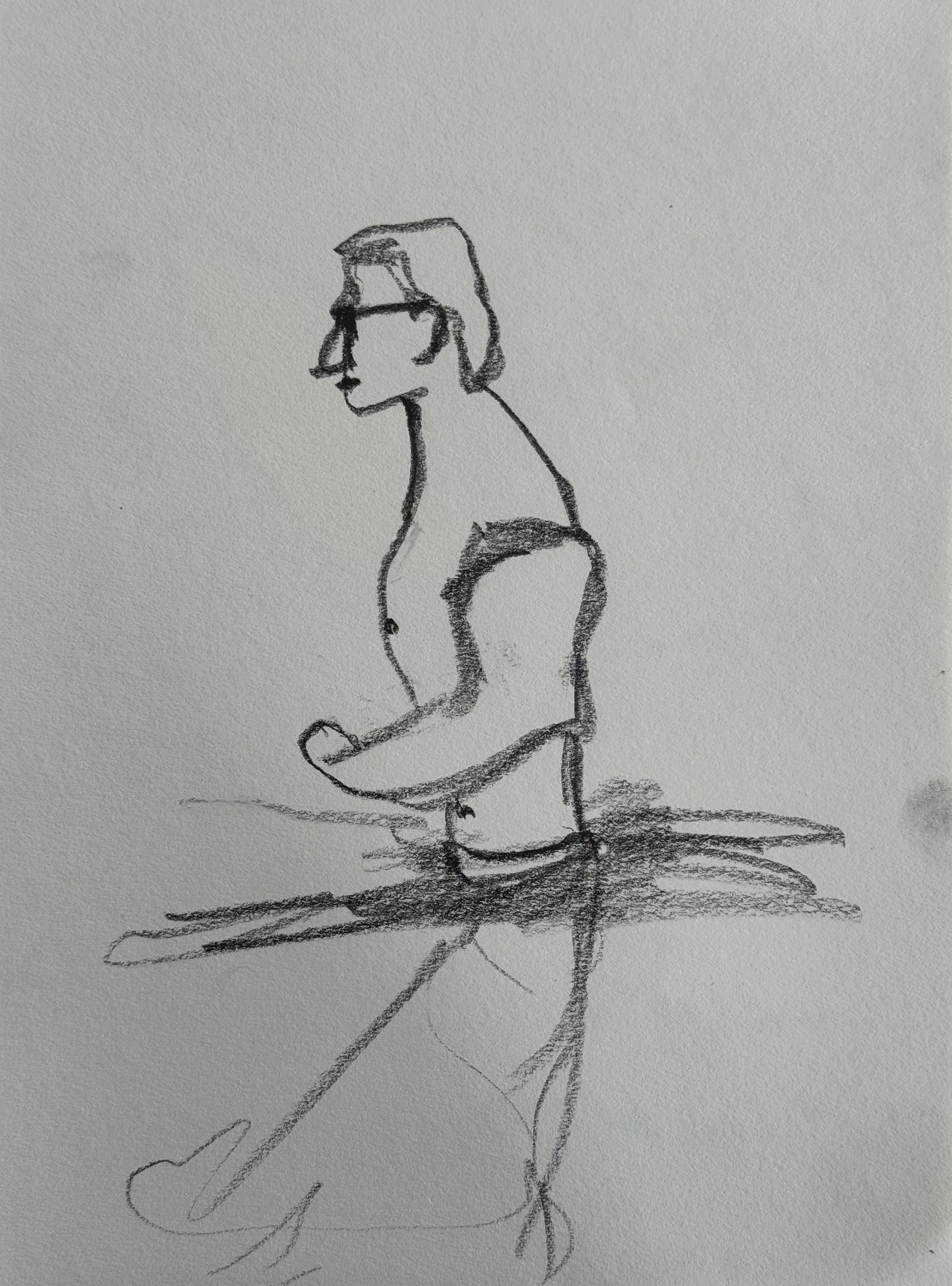 Wadding, graphite on paper, 12x9 inches, 2025