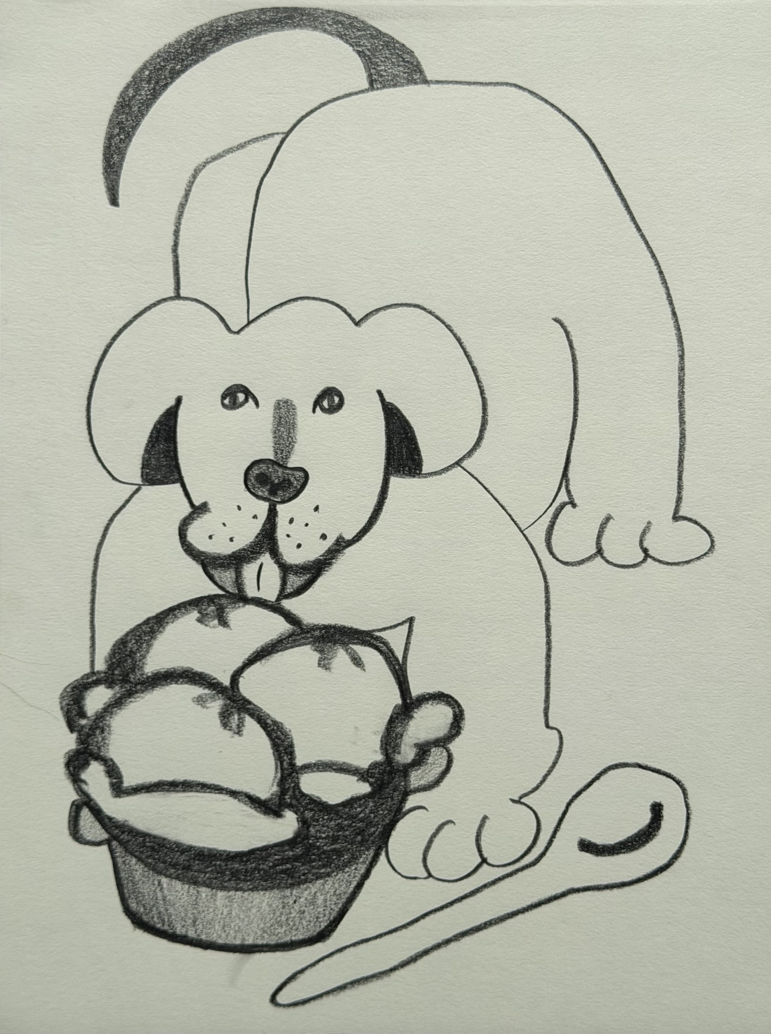 Theif, graphite on paper, 12x9 inches, 2026