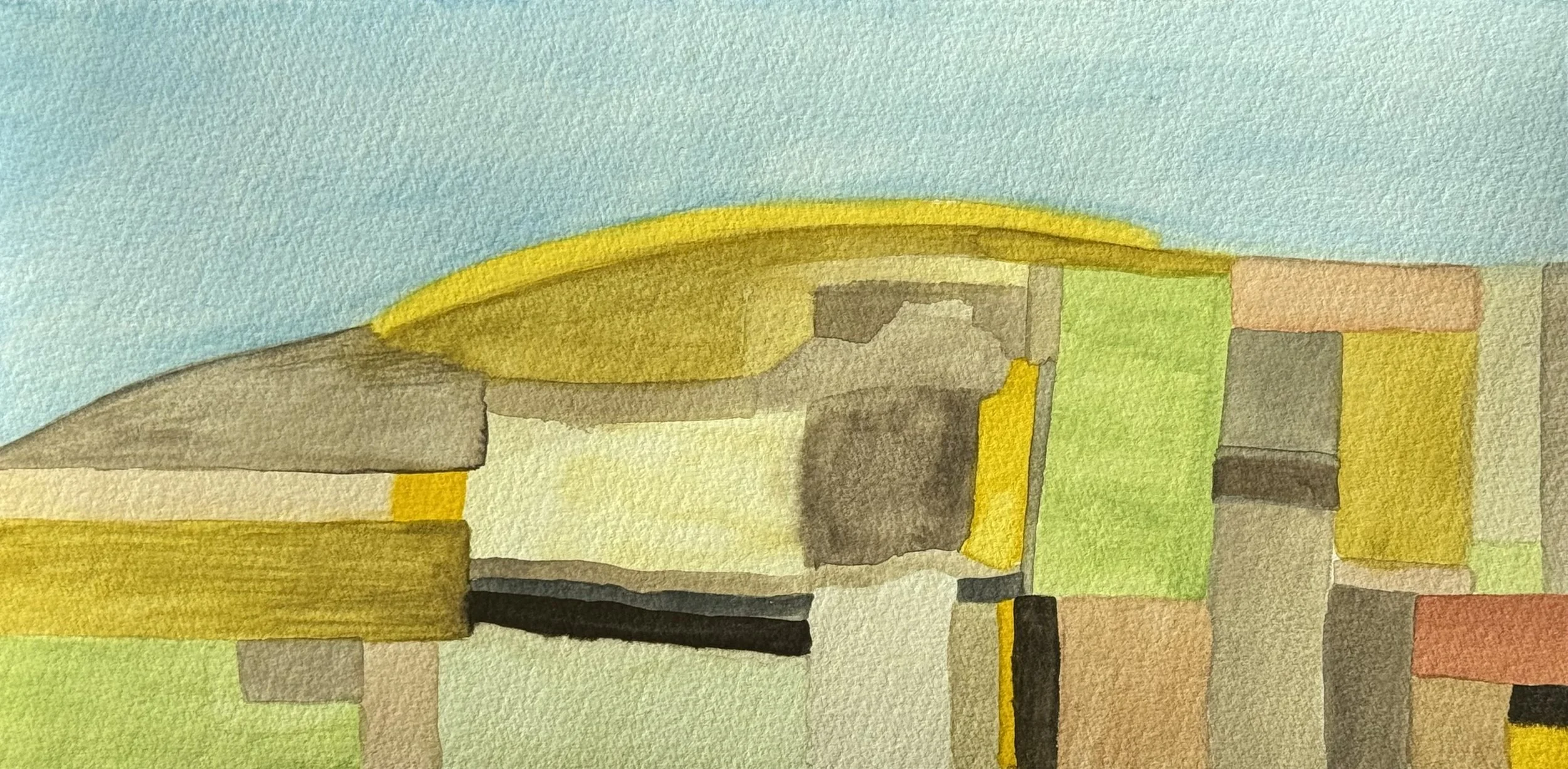 Field I, water color on paper, 6x12 inches, 2025