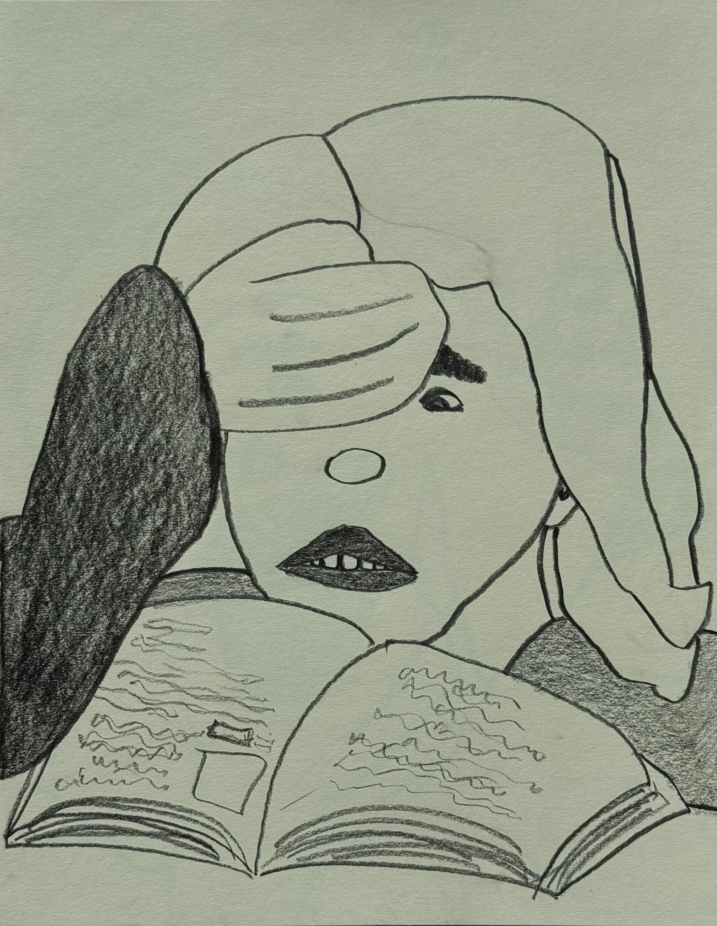 Stress, graphite on paper, 14x11 inches, 2025