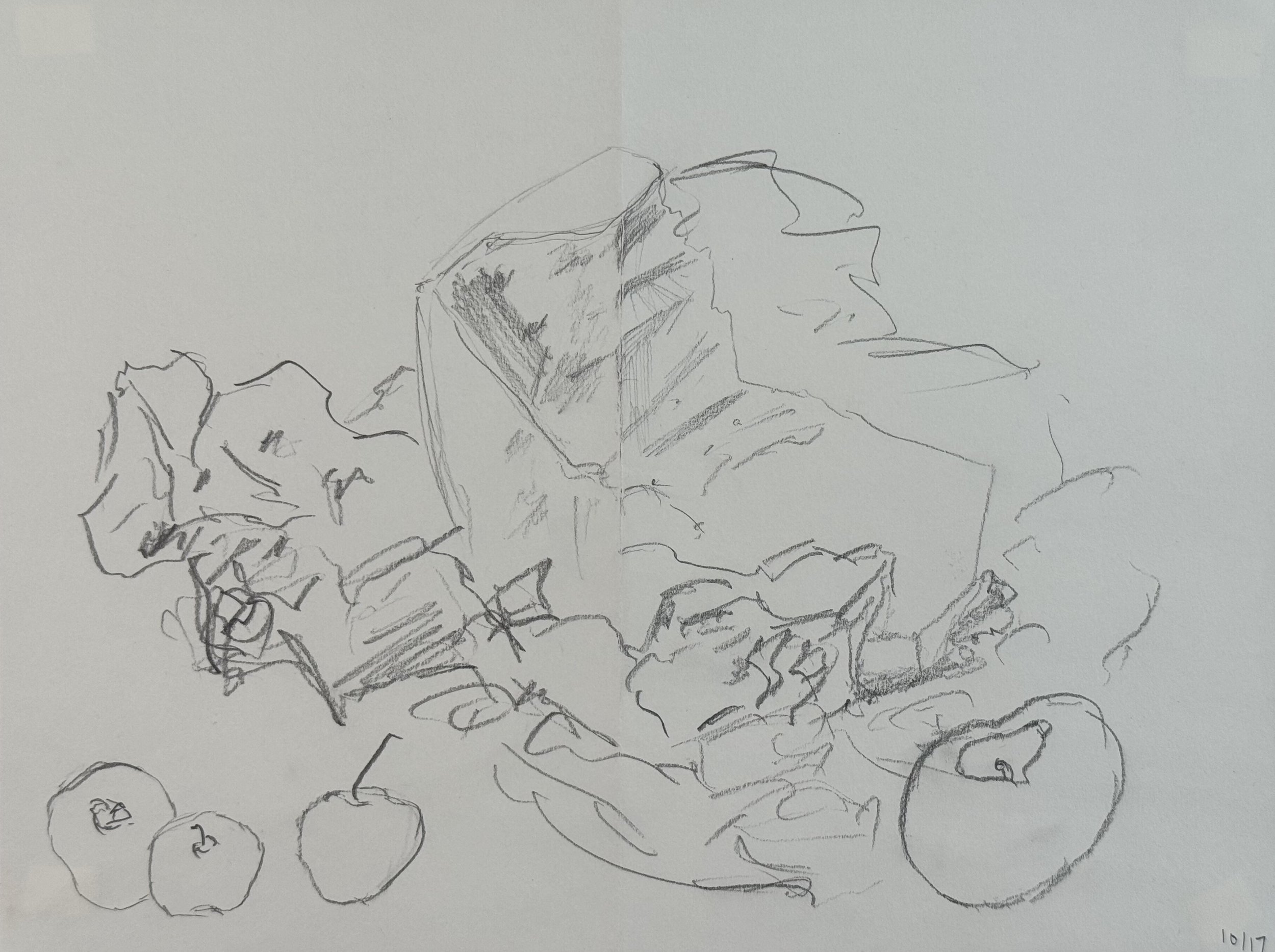 Still Life, 9x12 in. 2023, graphite on paper